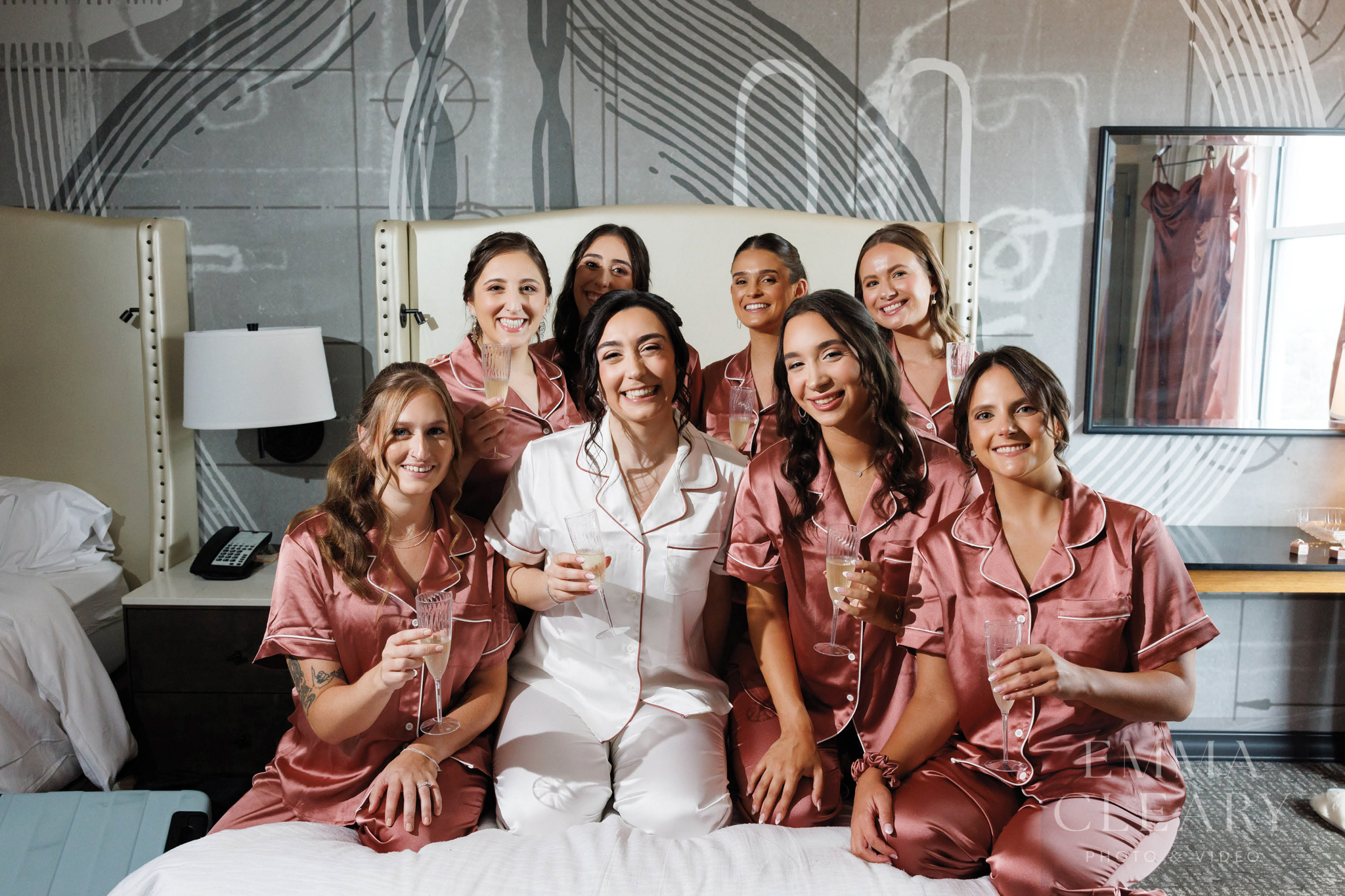 Bride and bridesmaids