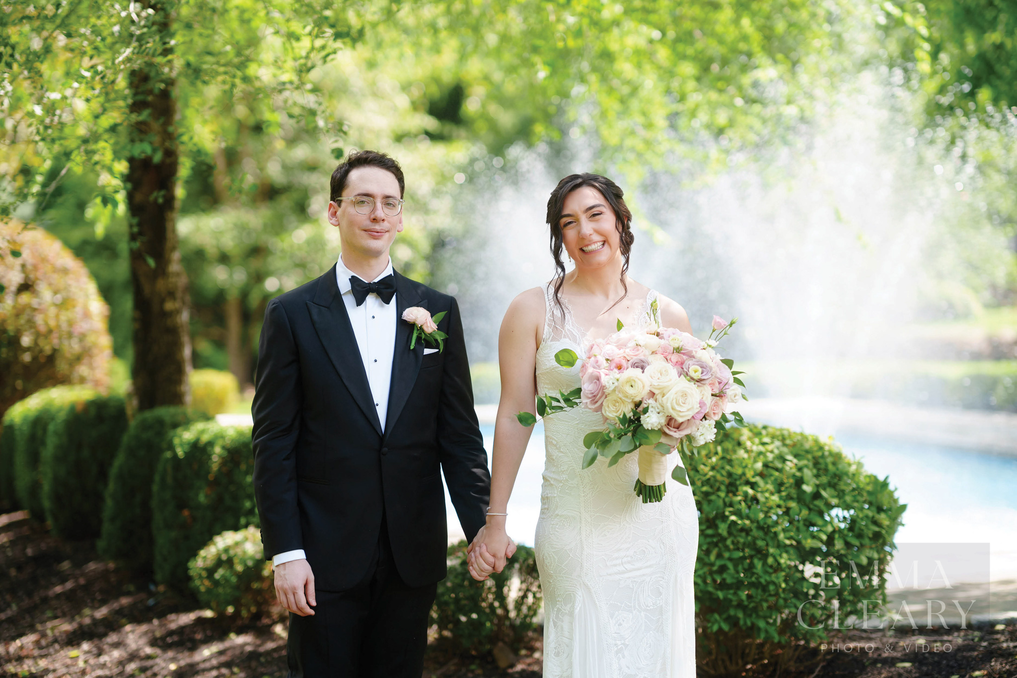 Wedding portrait of the bride and groom