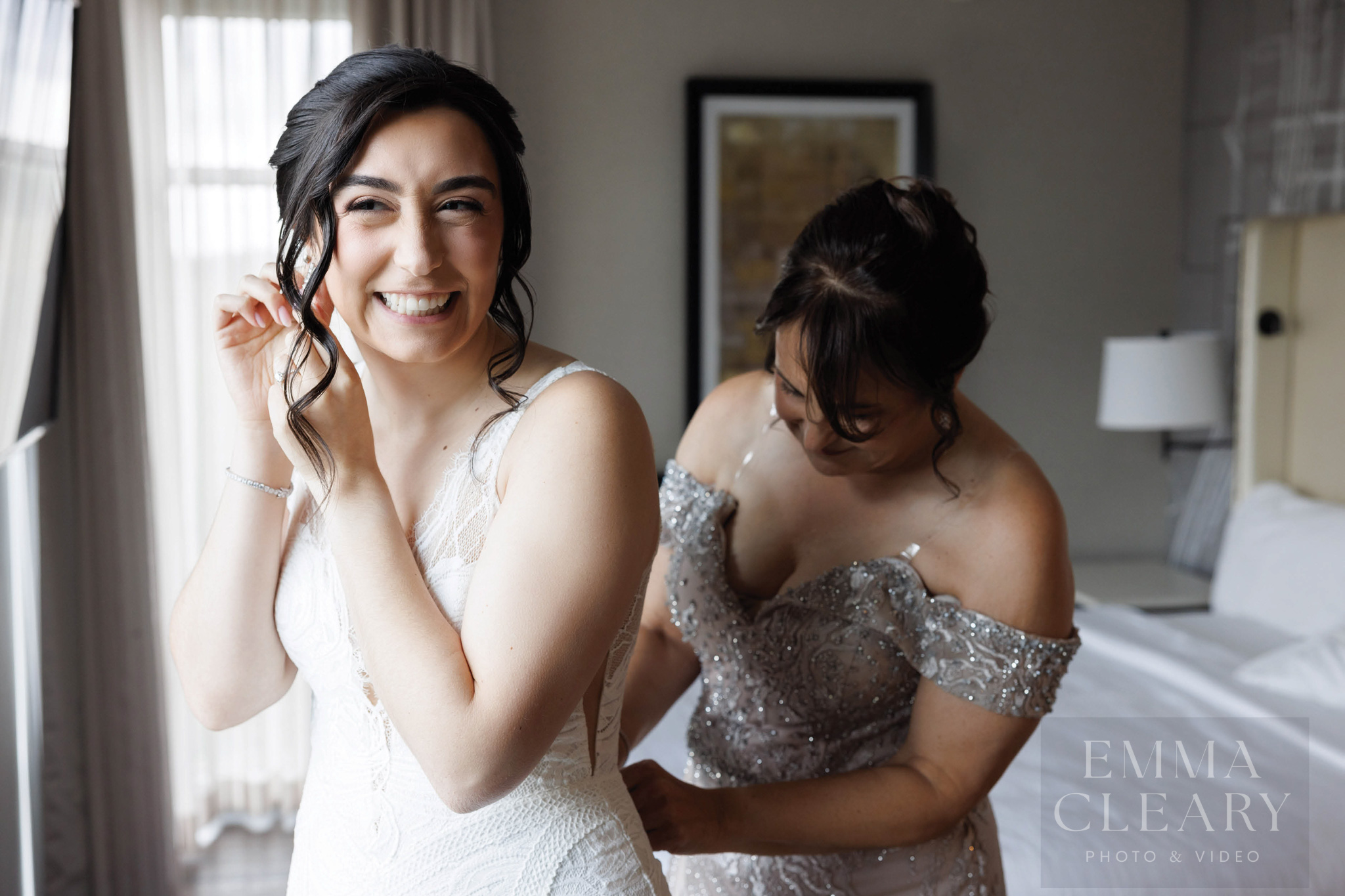 Mom helps the bride