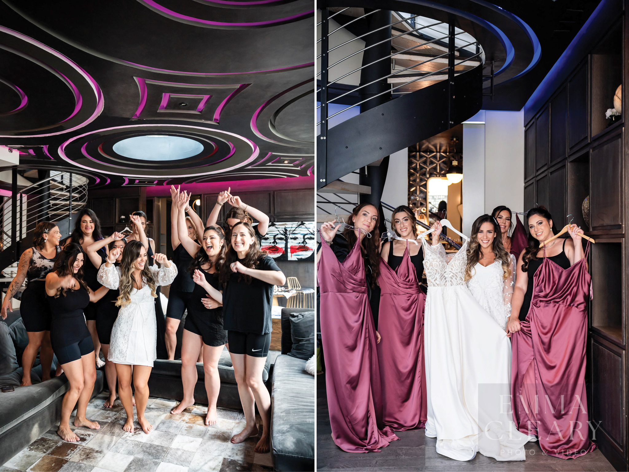 Bride and bridesmaids