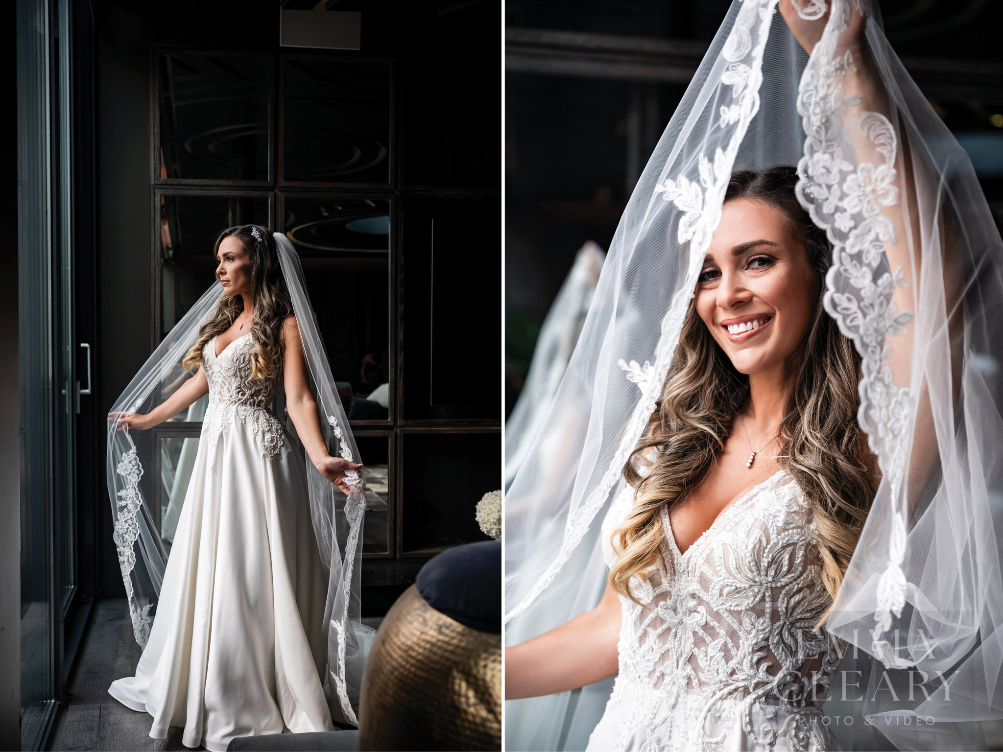 Morning portrait of the bride