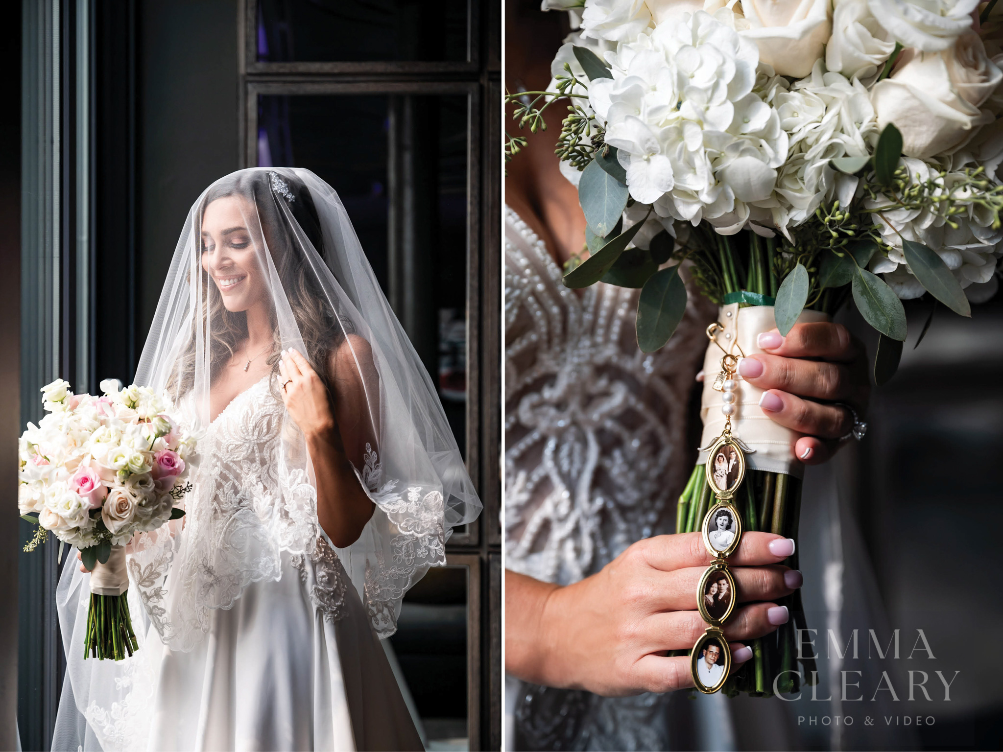 The bride and the wedding bouquet