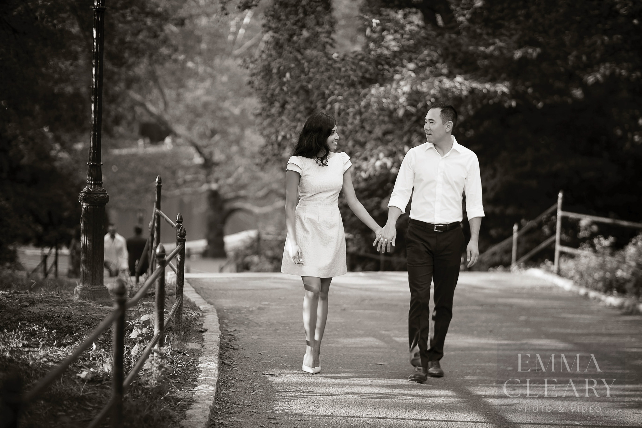 The couple is walking