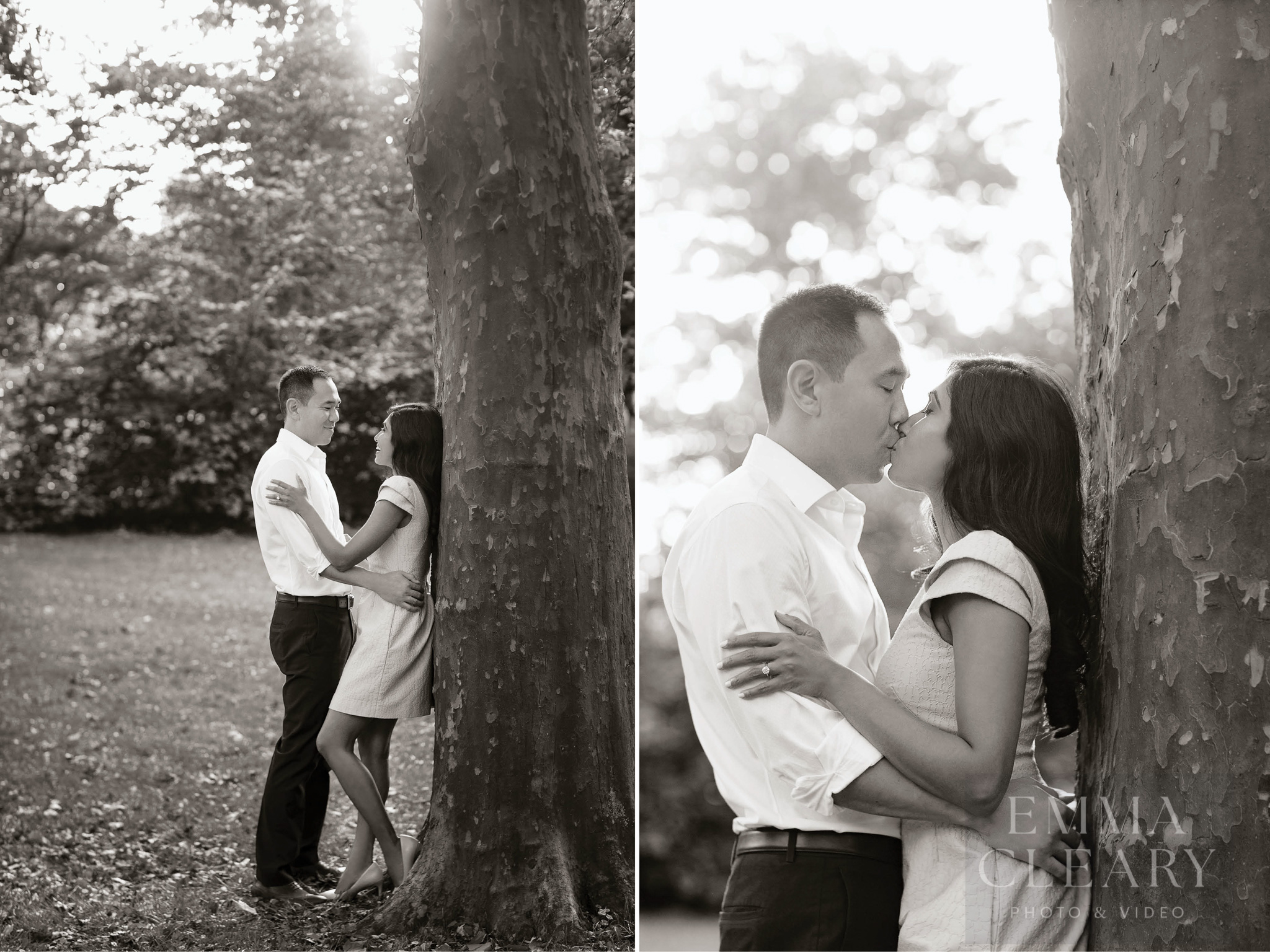 An engagement kiss