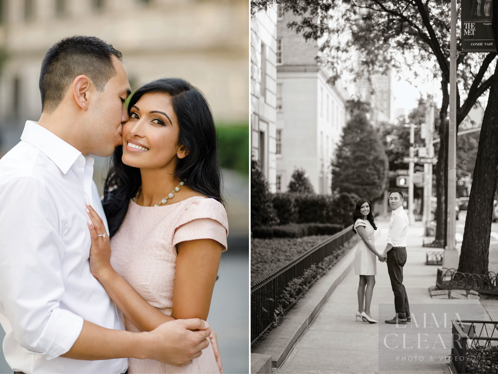 Portrait of a couple with a view of the city