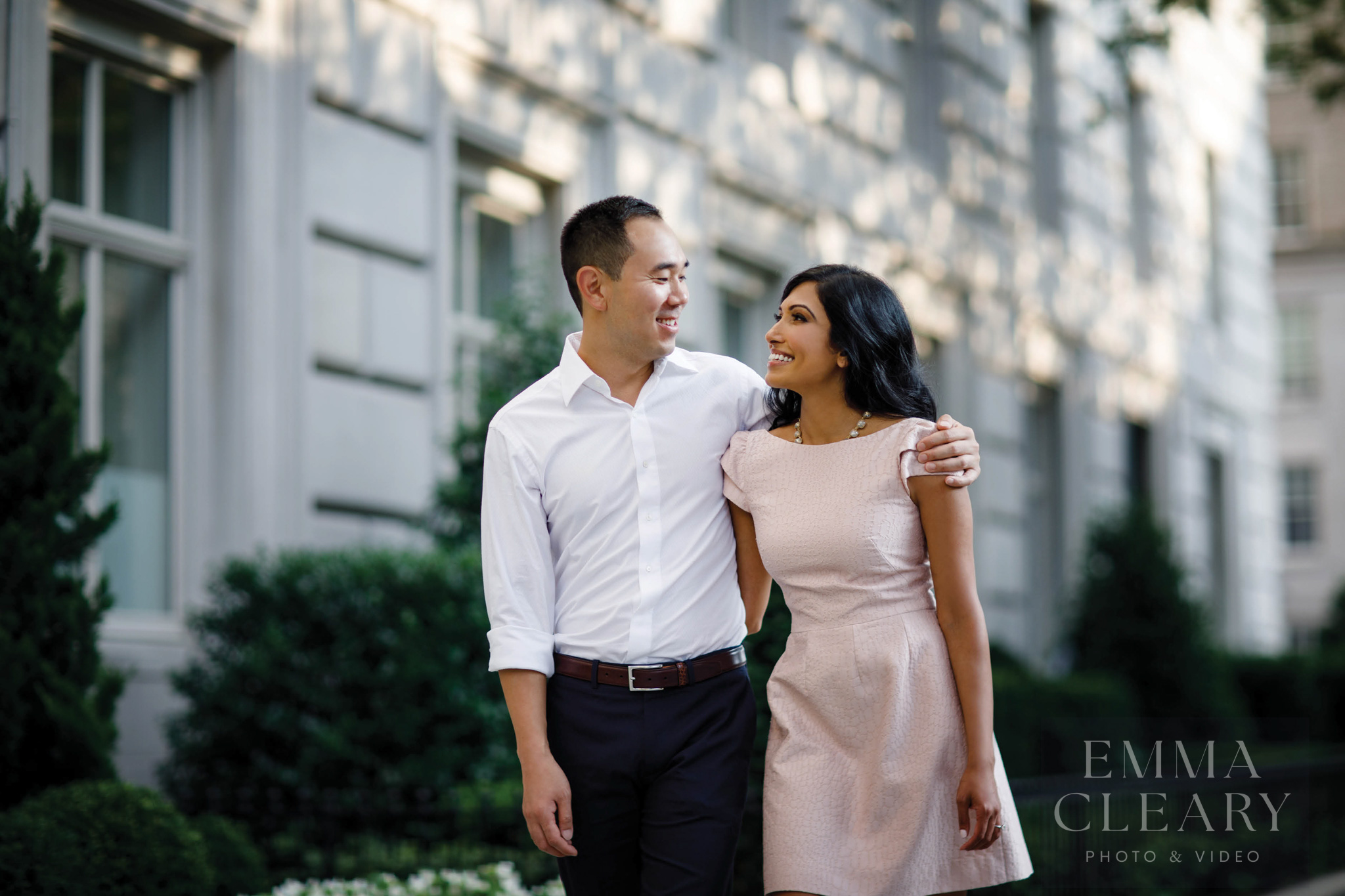 The couple is walking