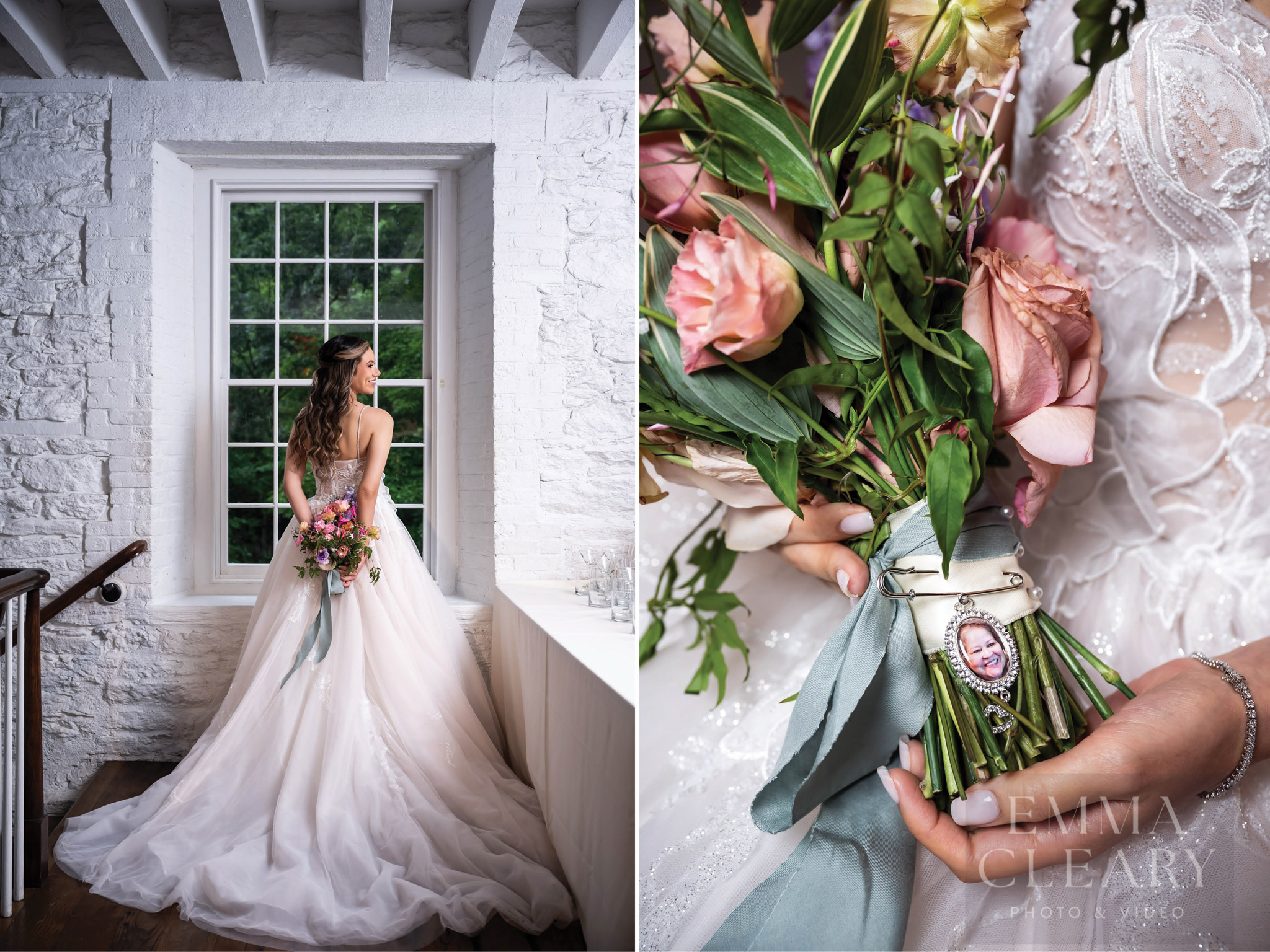 The bride and the wedding bouquet