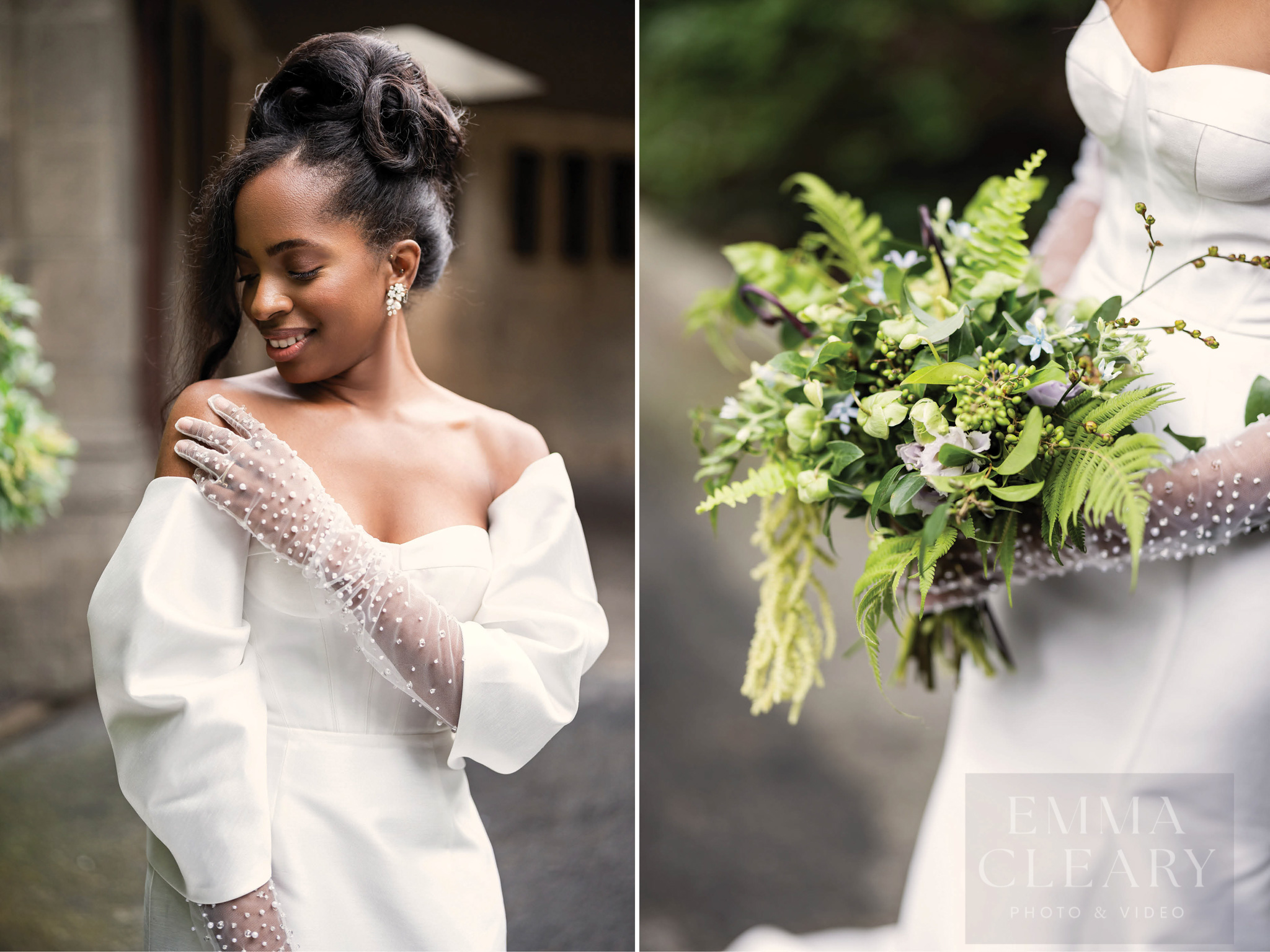 The bride and the wedding bouquet