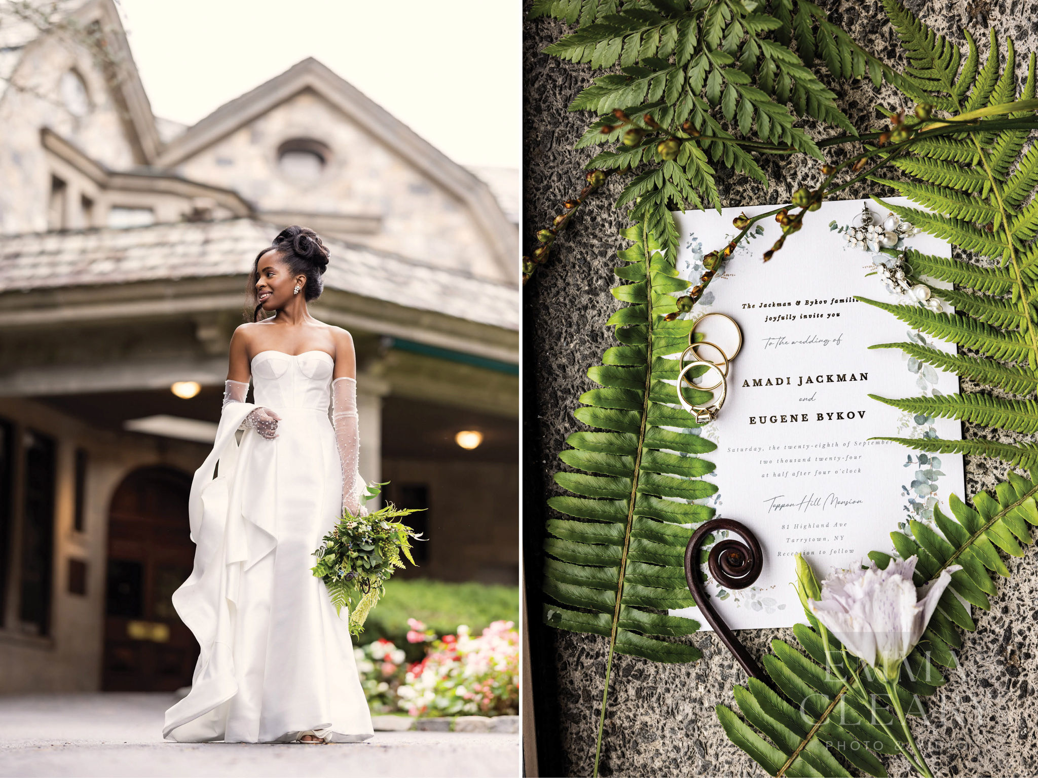 Wedding details photo and the bride