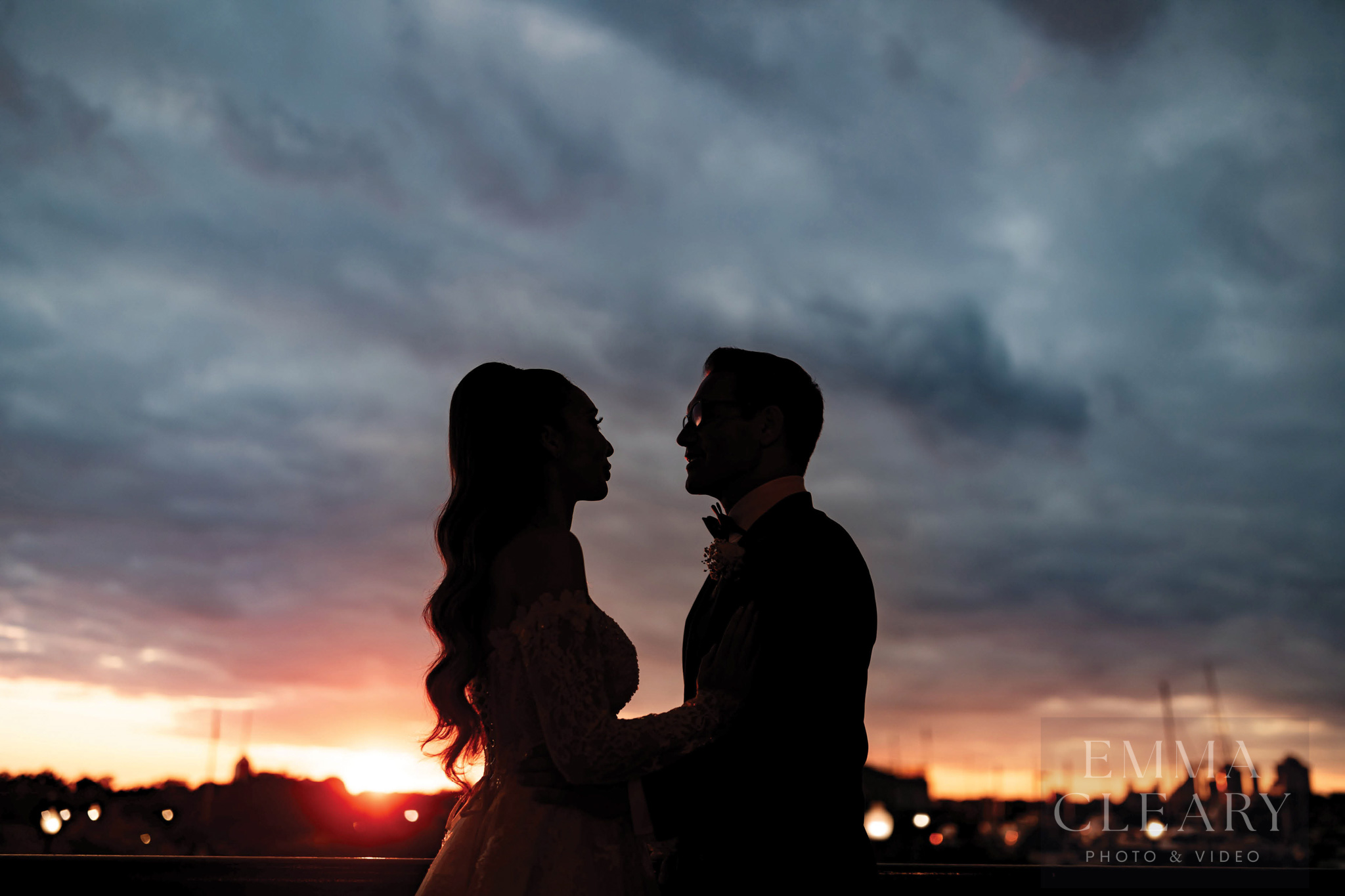 Sunset wededing photo