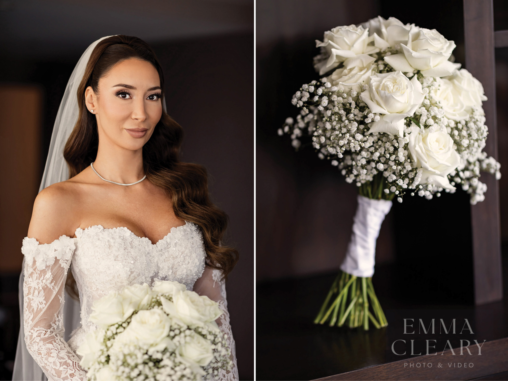 The bride and the wedding bouquet