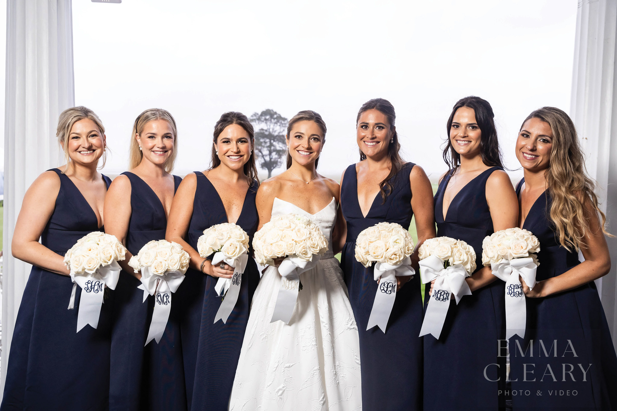 Bride and bridesmaids