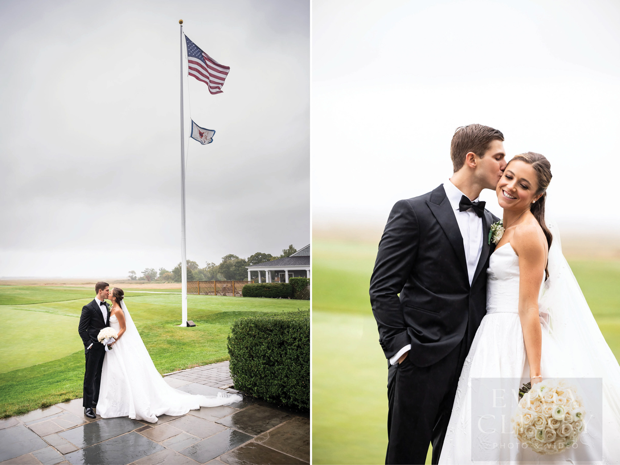 Rockaway Hunting Club Wedding kiss