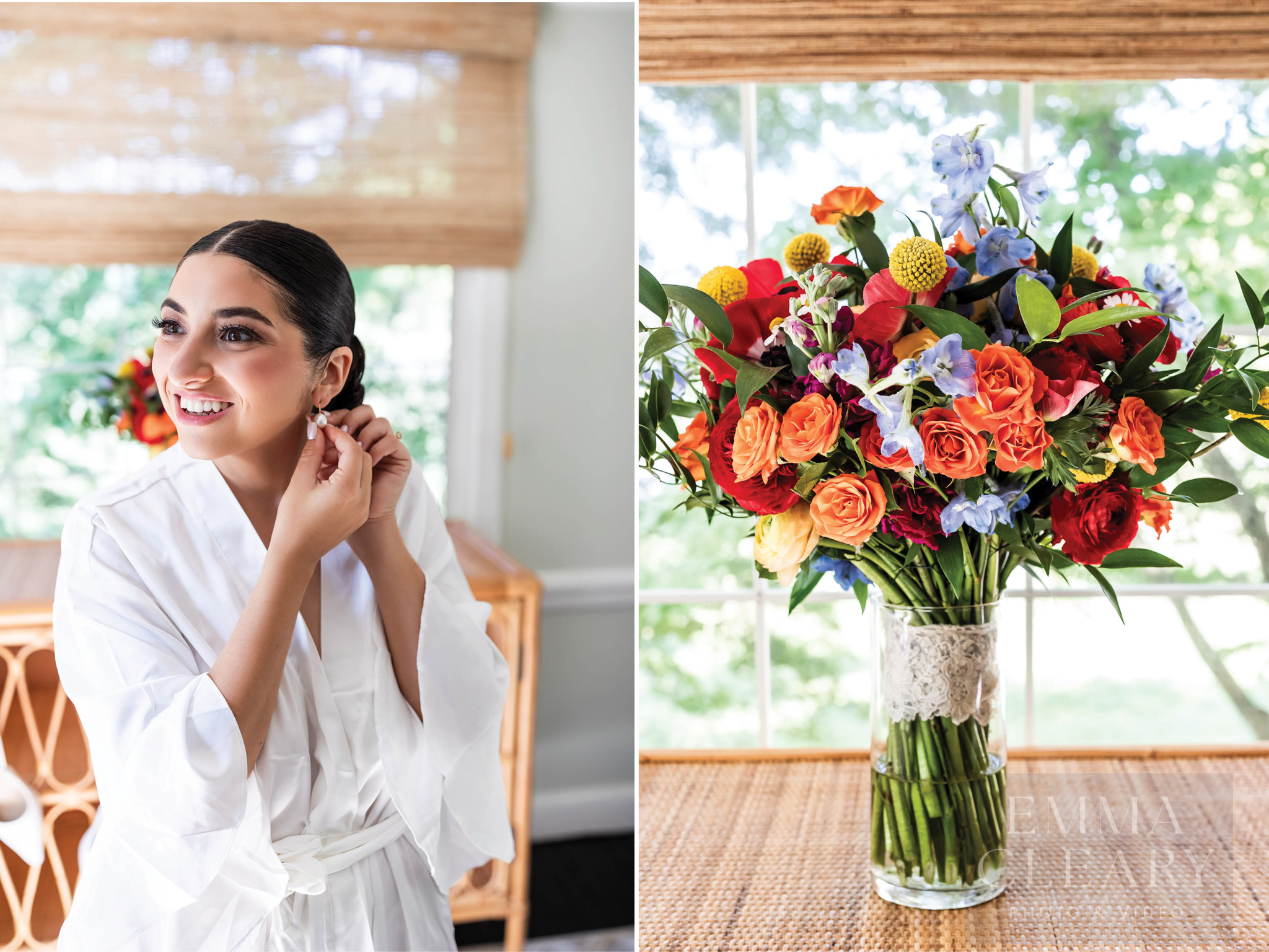 Portrait of the bride and wedding bouquet