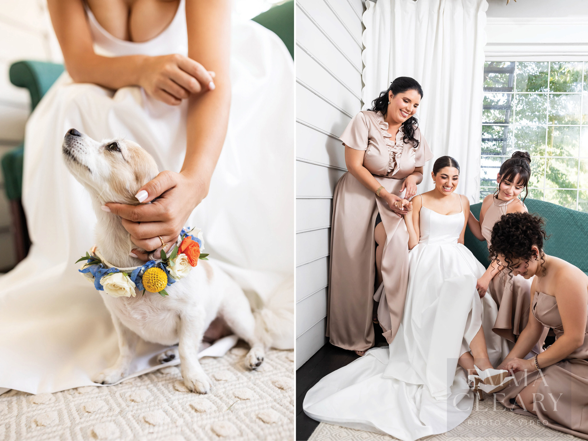 Bride and bridesmaids