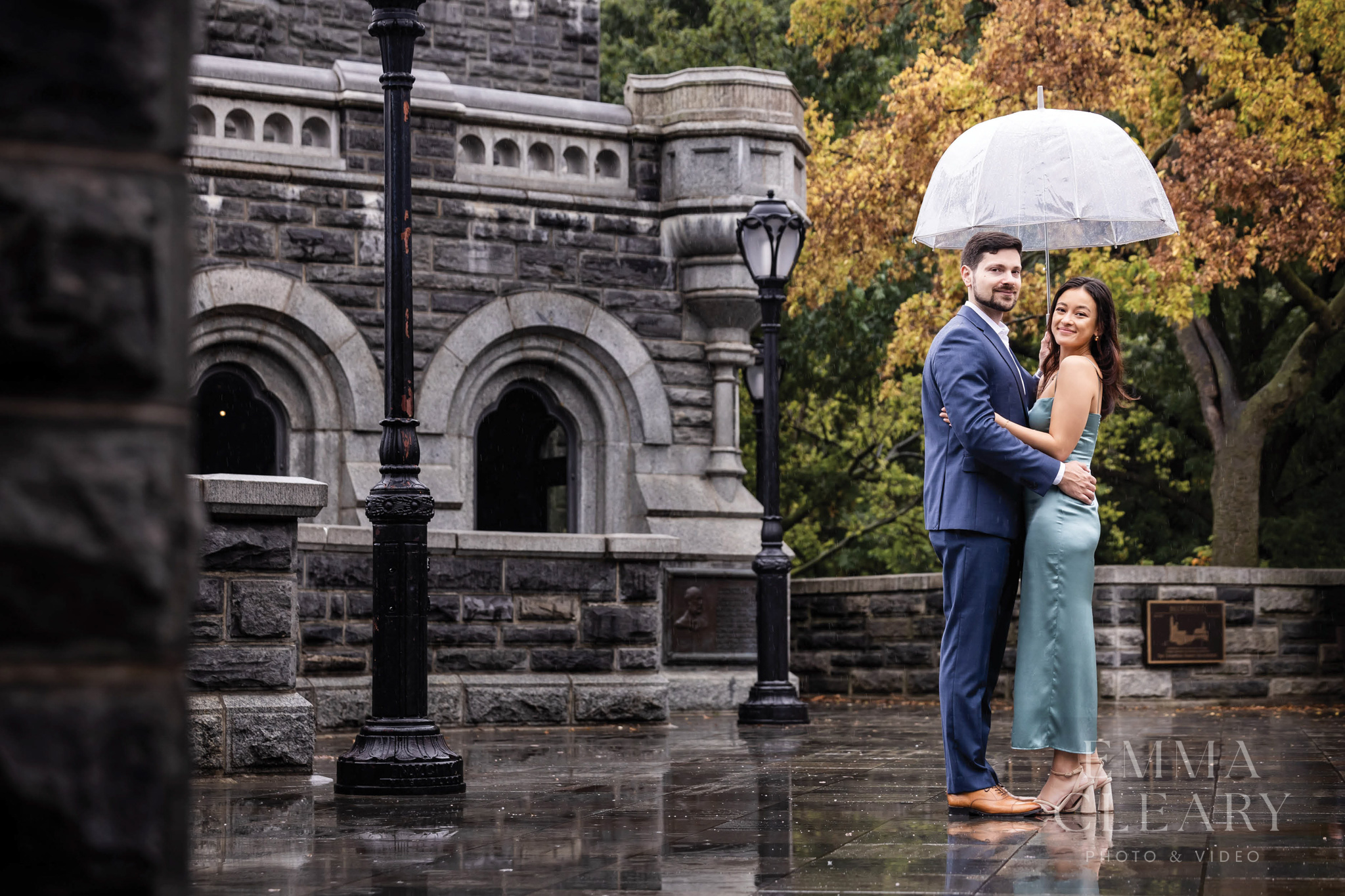 Central Park The engagement rainy image