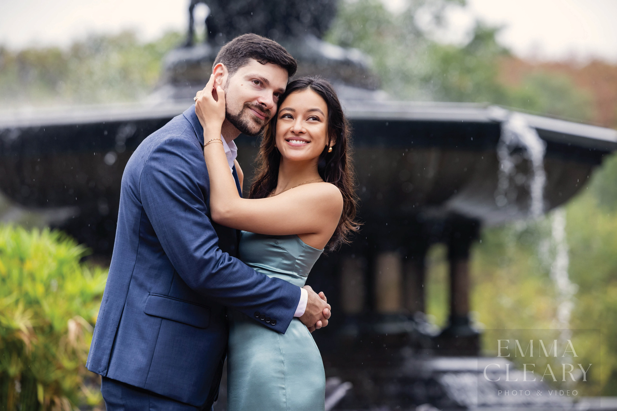 Central Park The engagement rainy image