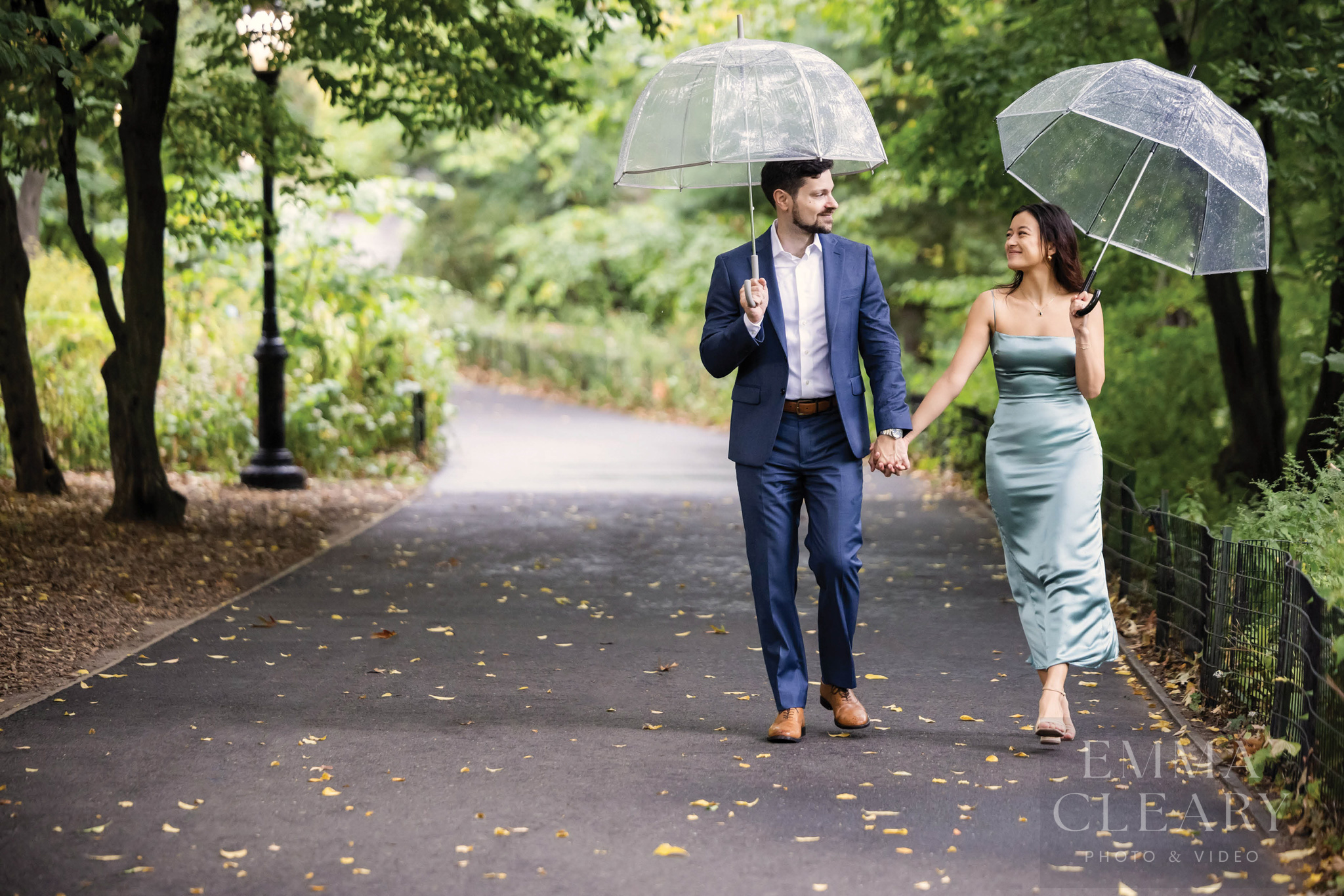 The couple is walking