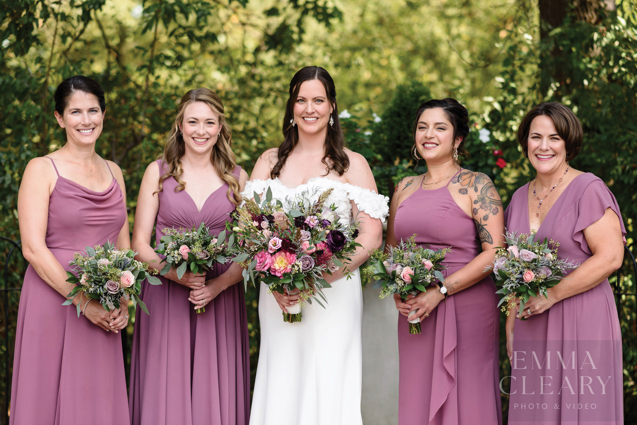 Bride and bridesmaids