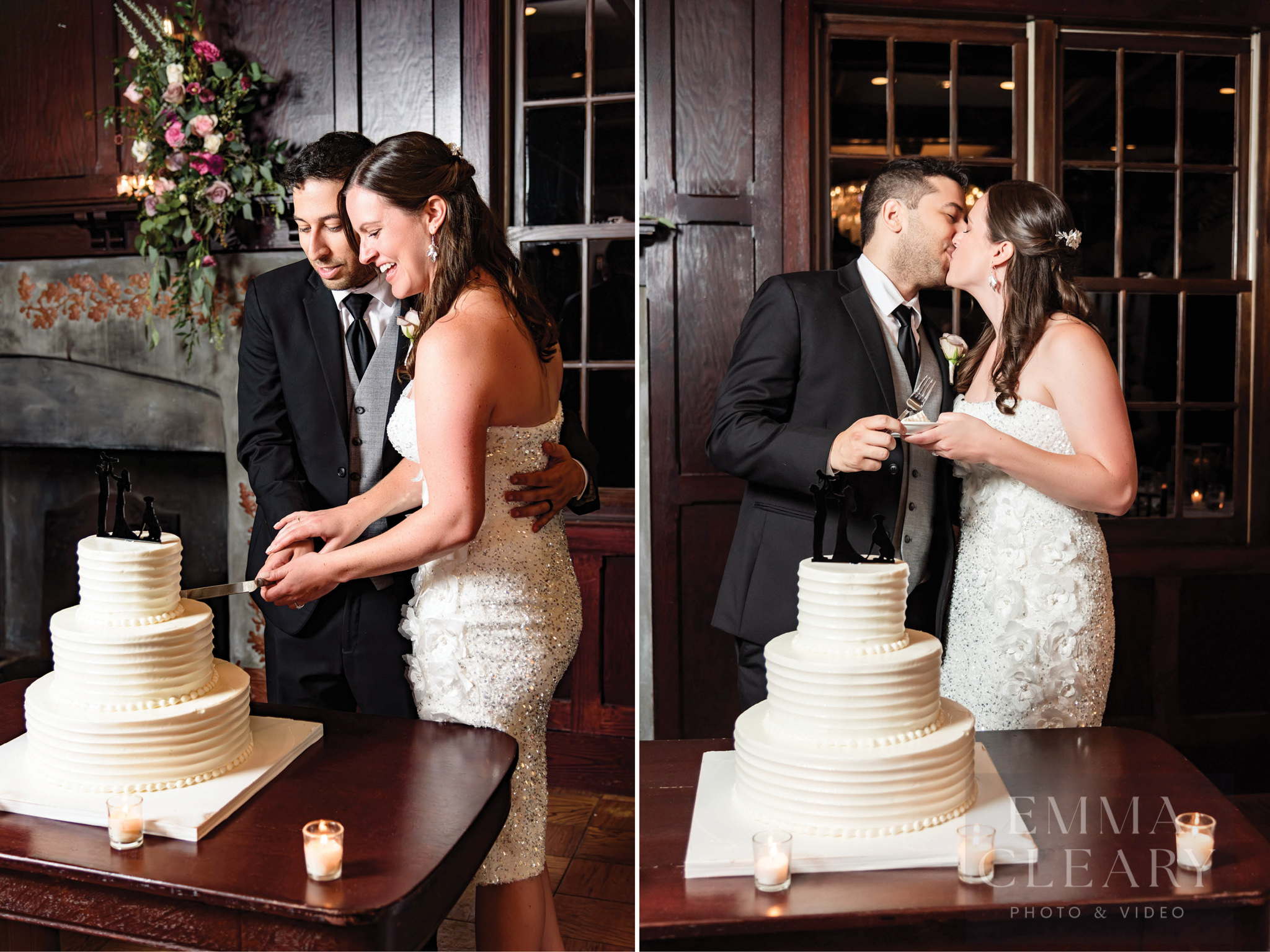 Hotel Du Village Cutting a wedding cake