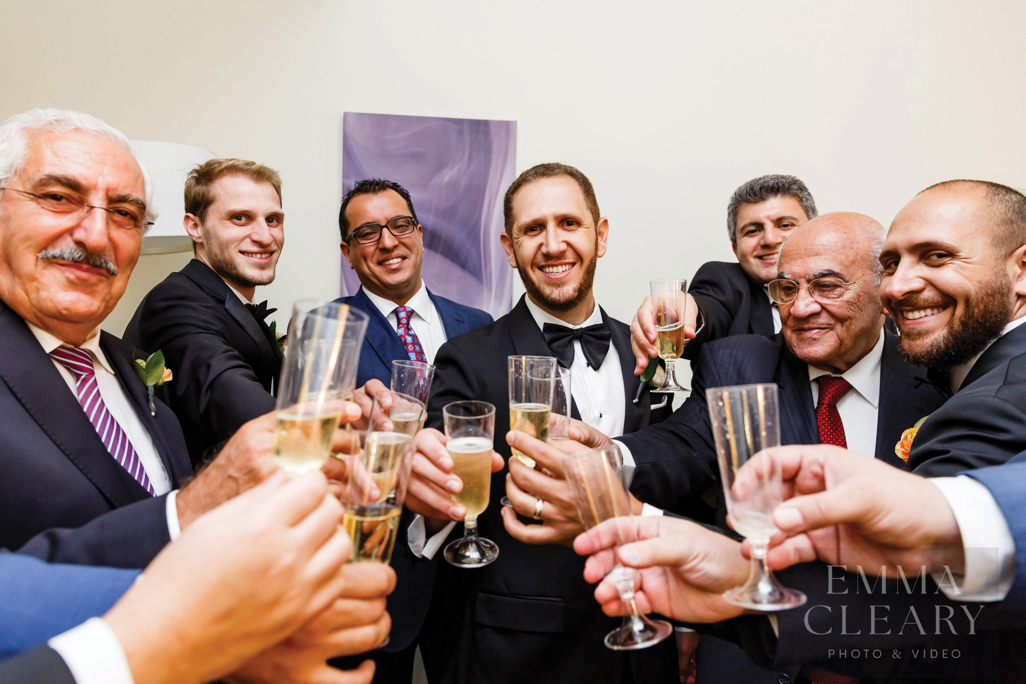 The groom and the groom's friends celebrate