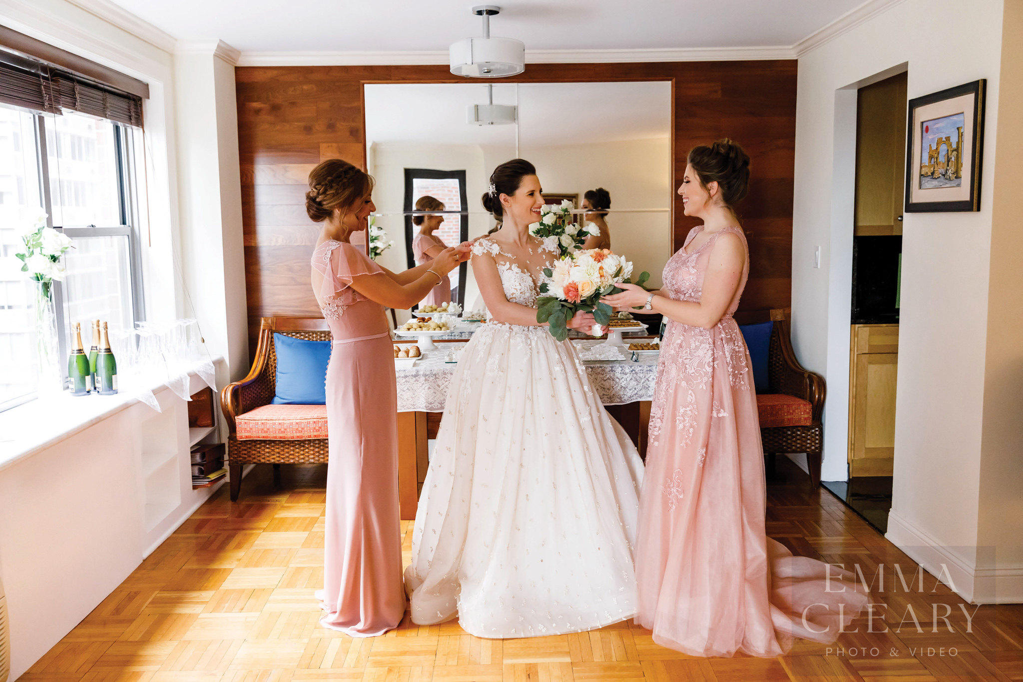 Bride and bridesmaids