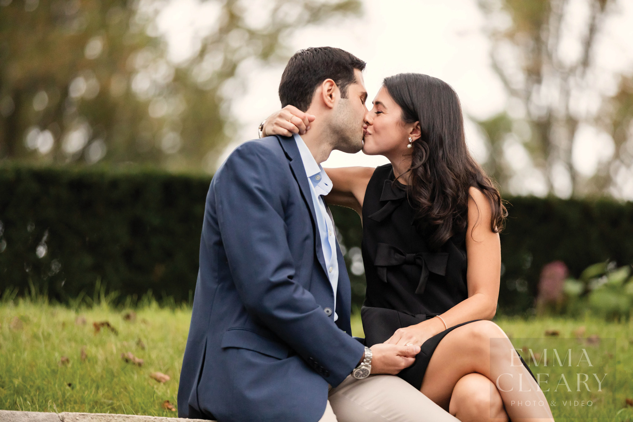 An engagement kiss