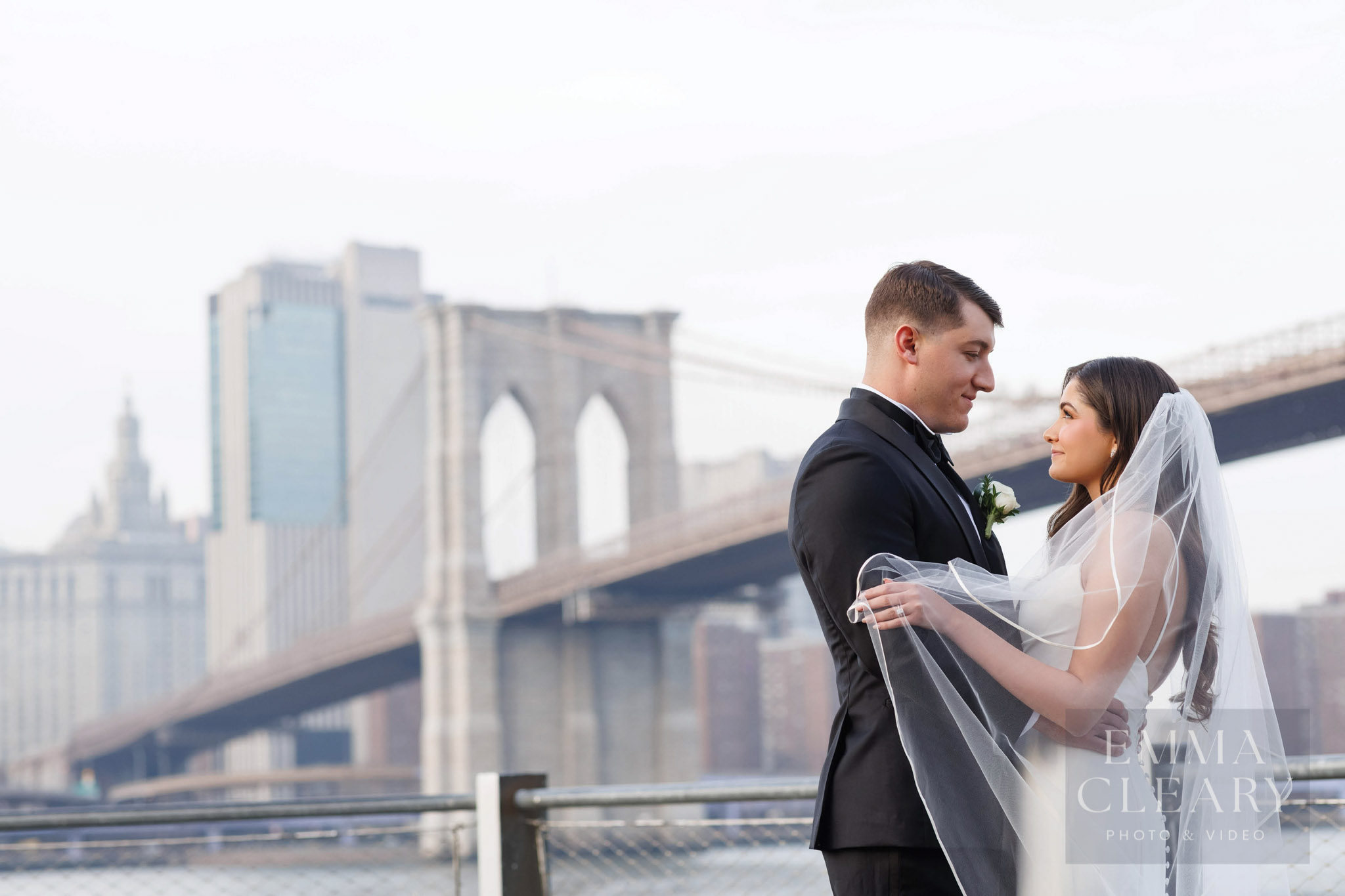 Brooklyn Bridge view wedding image