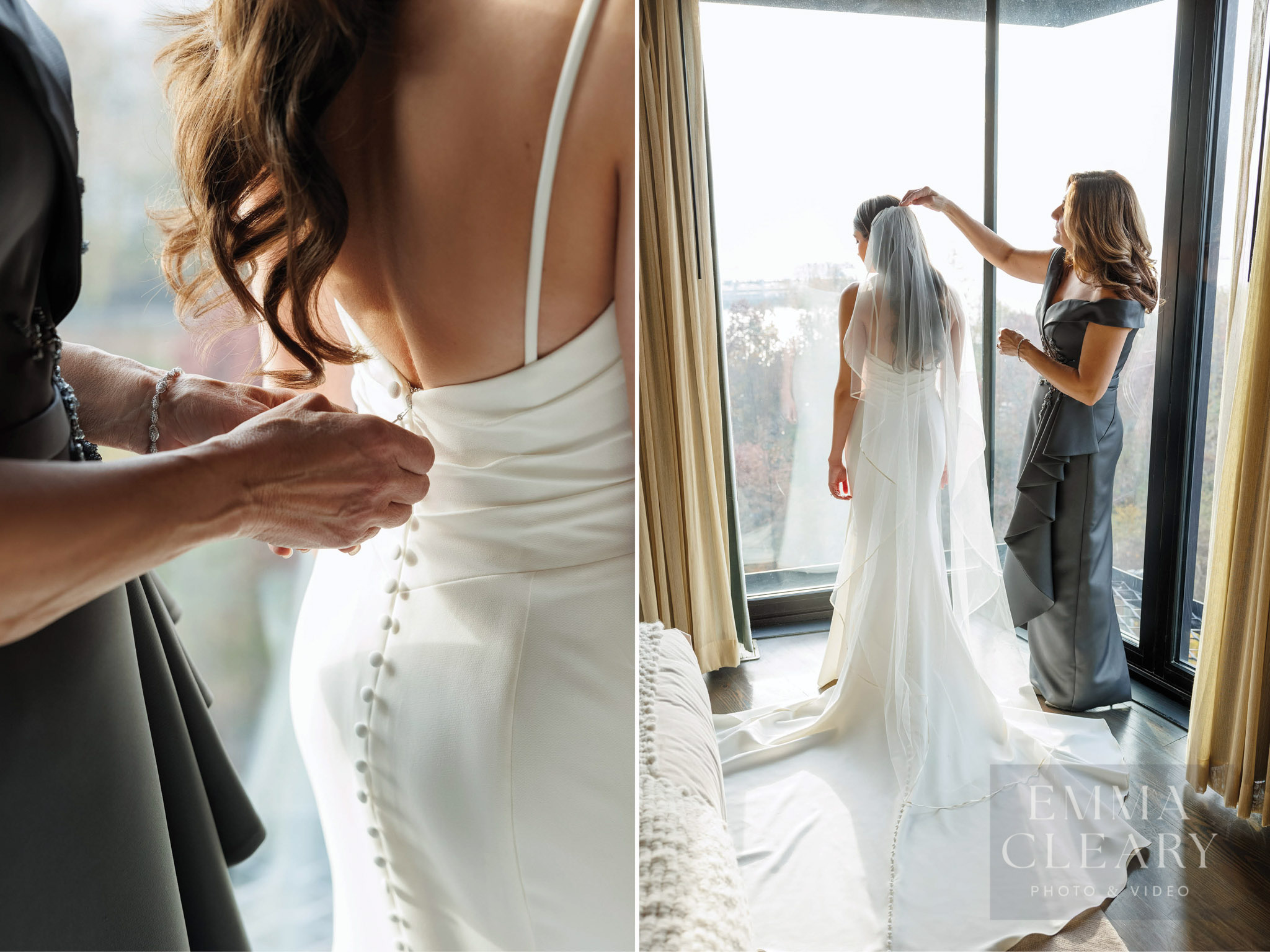 Bridal dress and veil