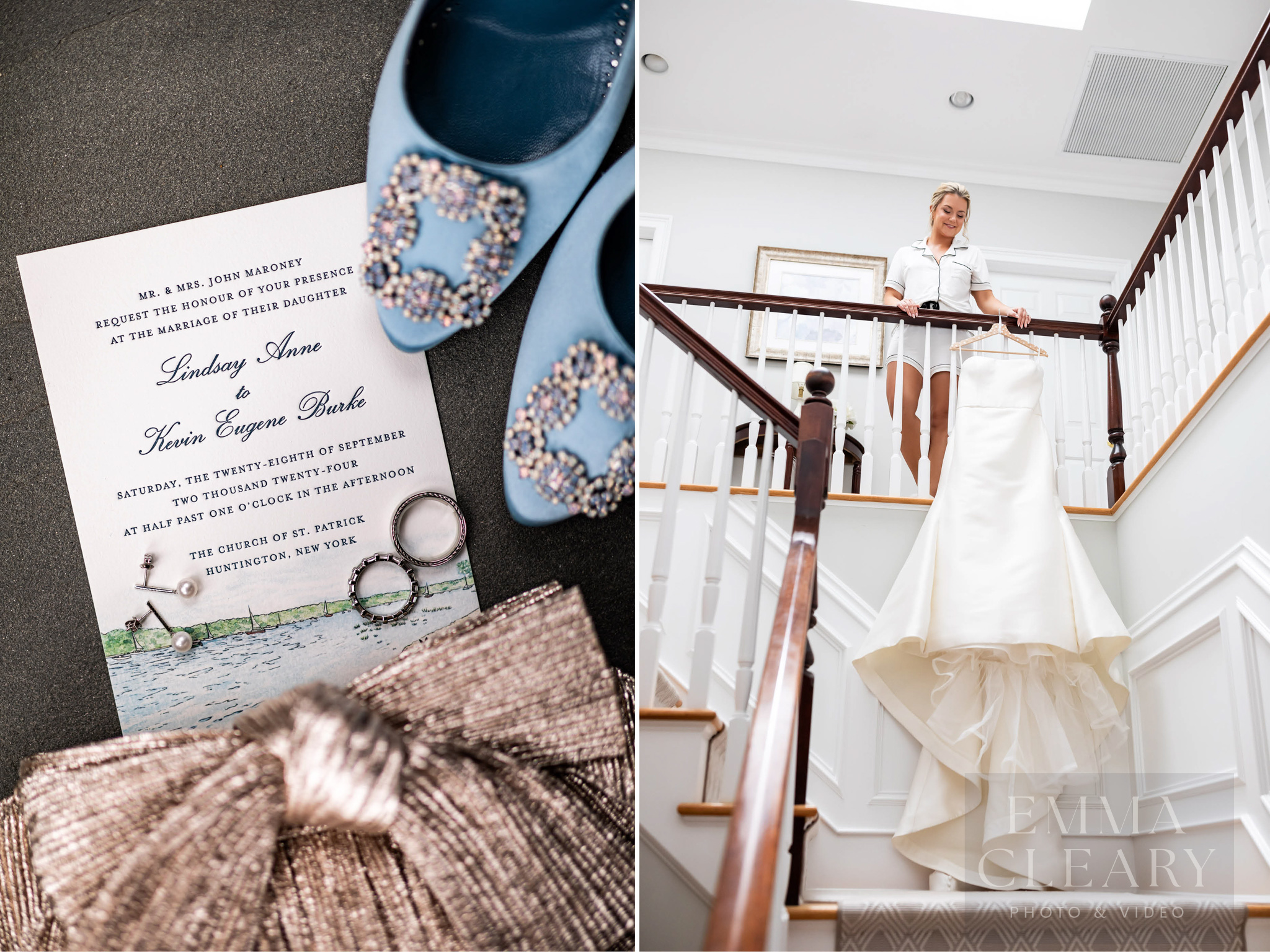 Wedding dress, shoes, invitations and rings