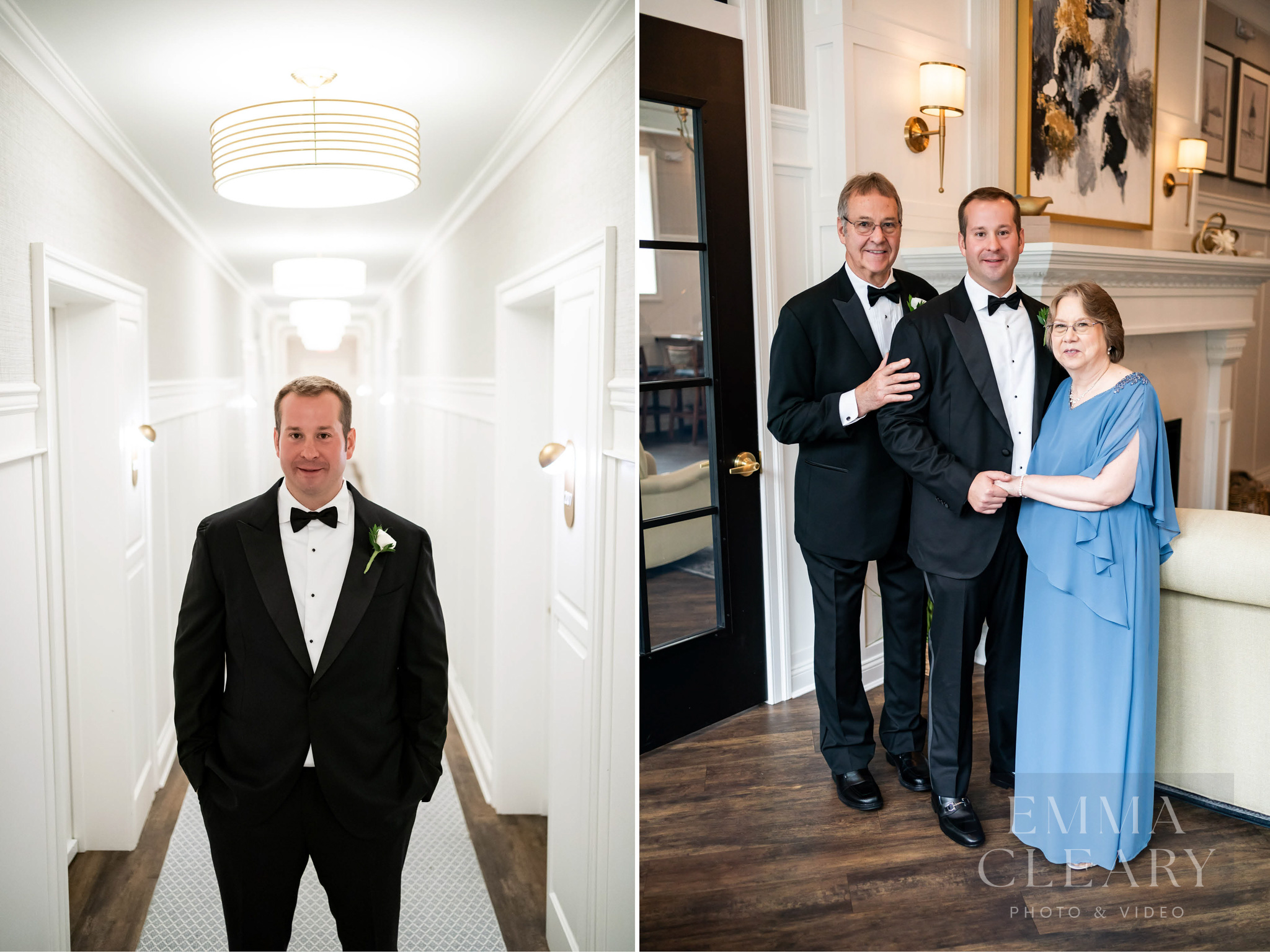 Portrait of the groom with mom and dad