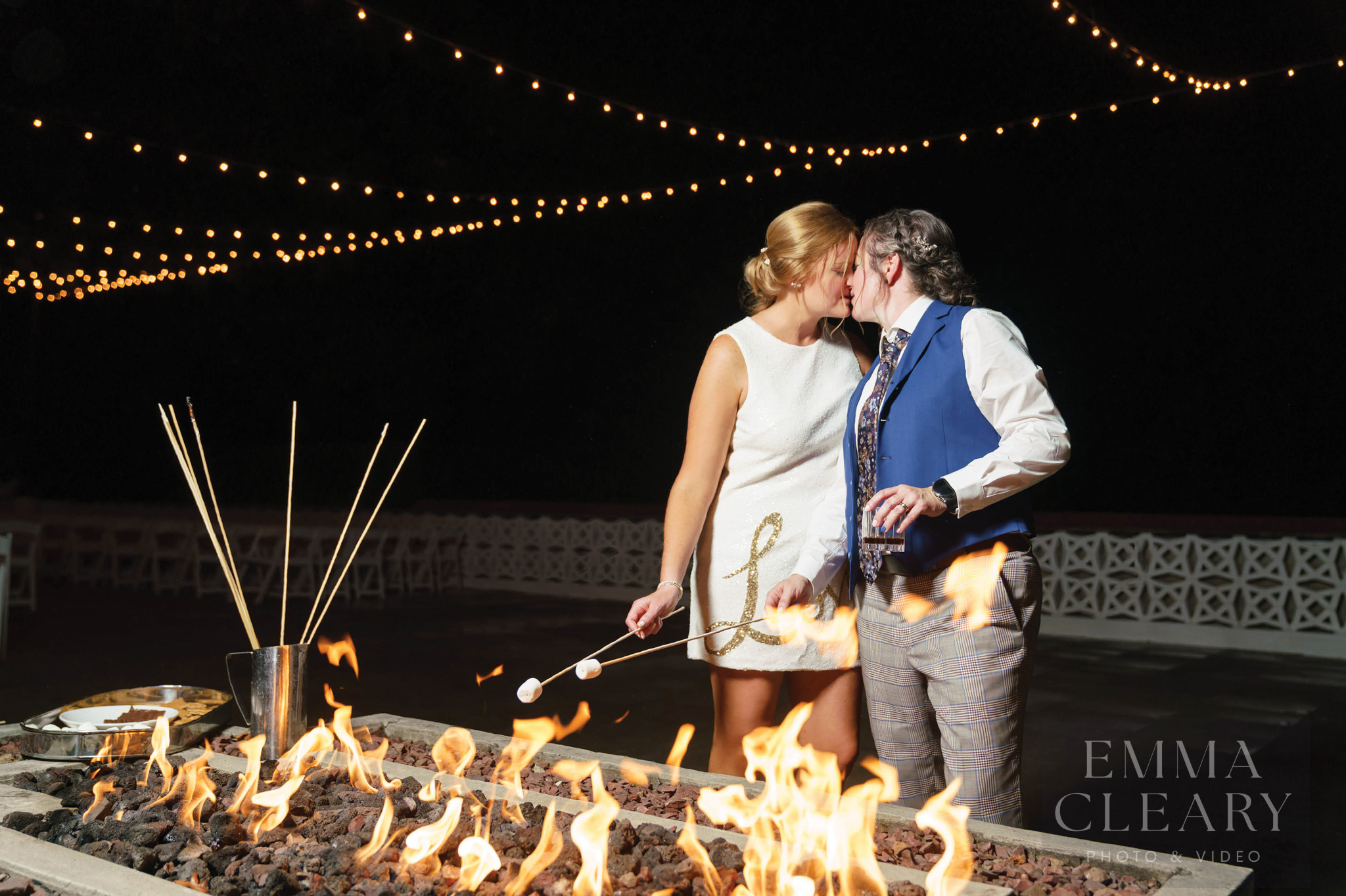 Night portrait of a couple