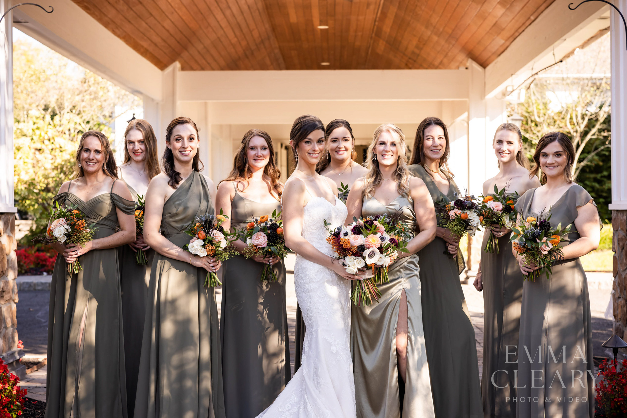 Bride and bridesmaids