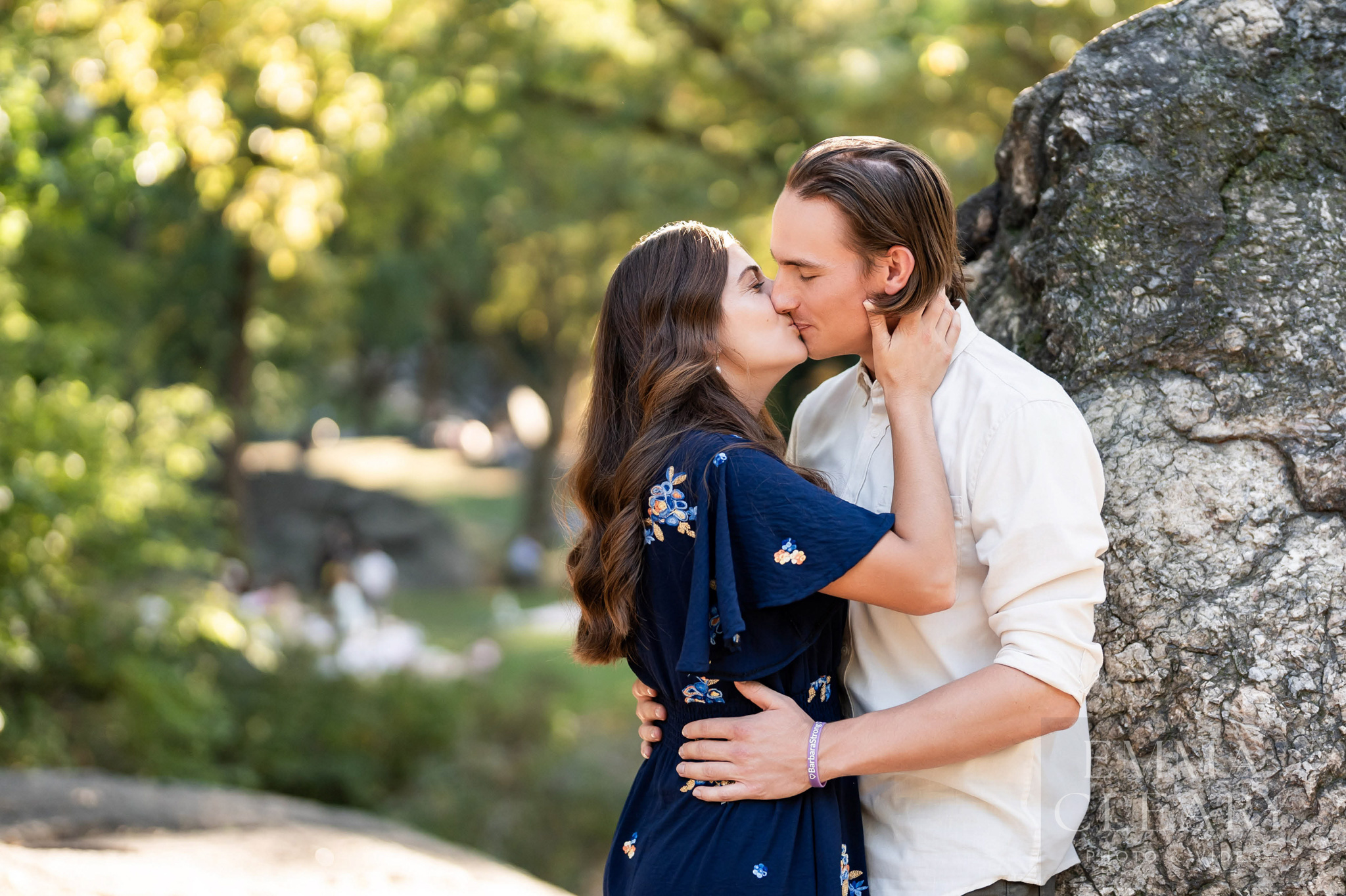 Central Park An engagement kiss