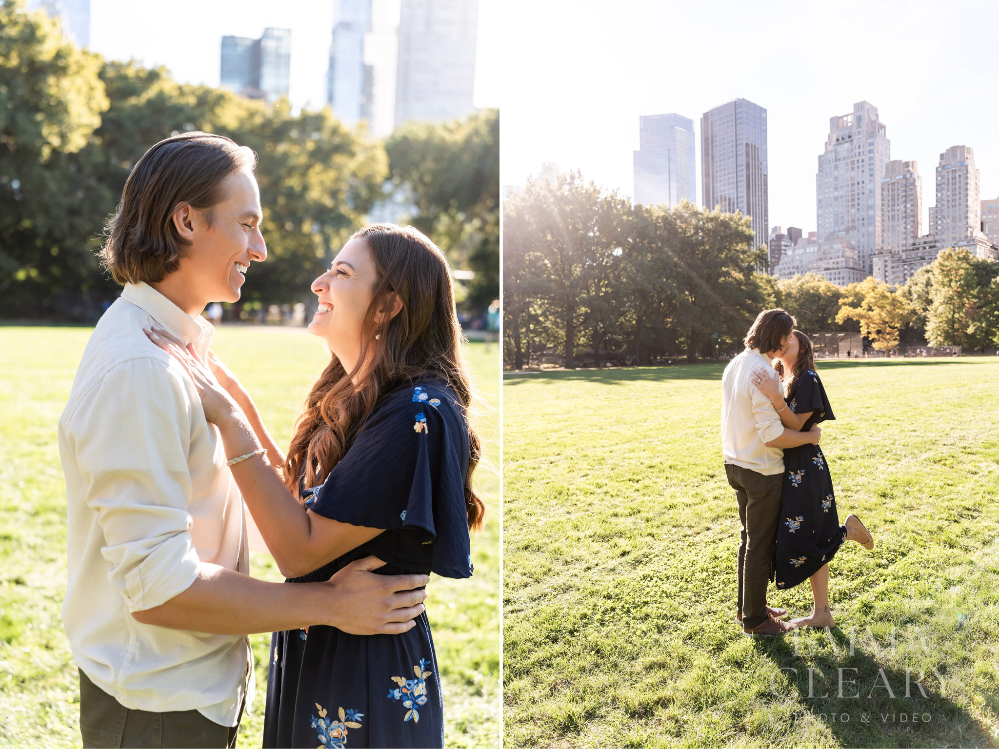 An engagement kiss