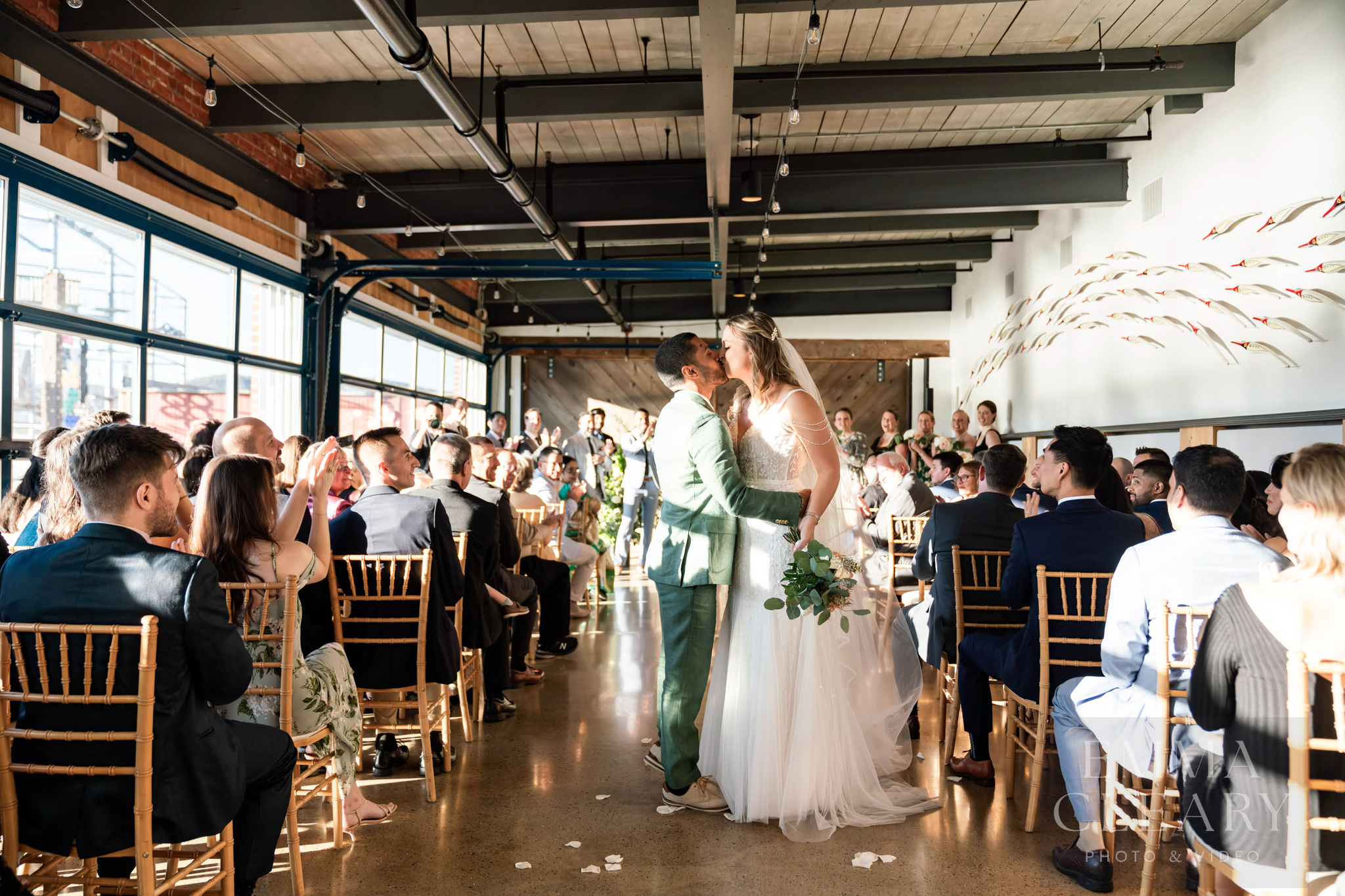 Factoria at Charles Point Wedding kiss
