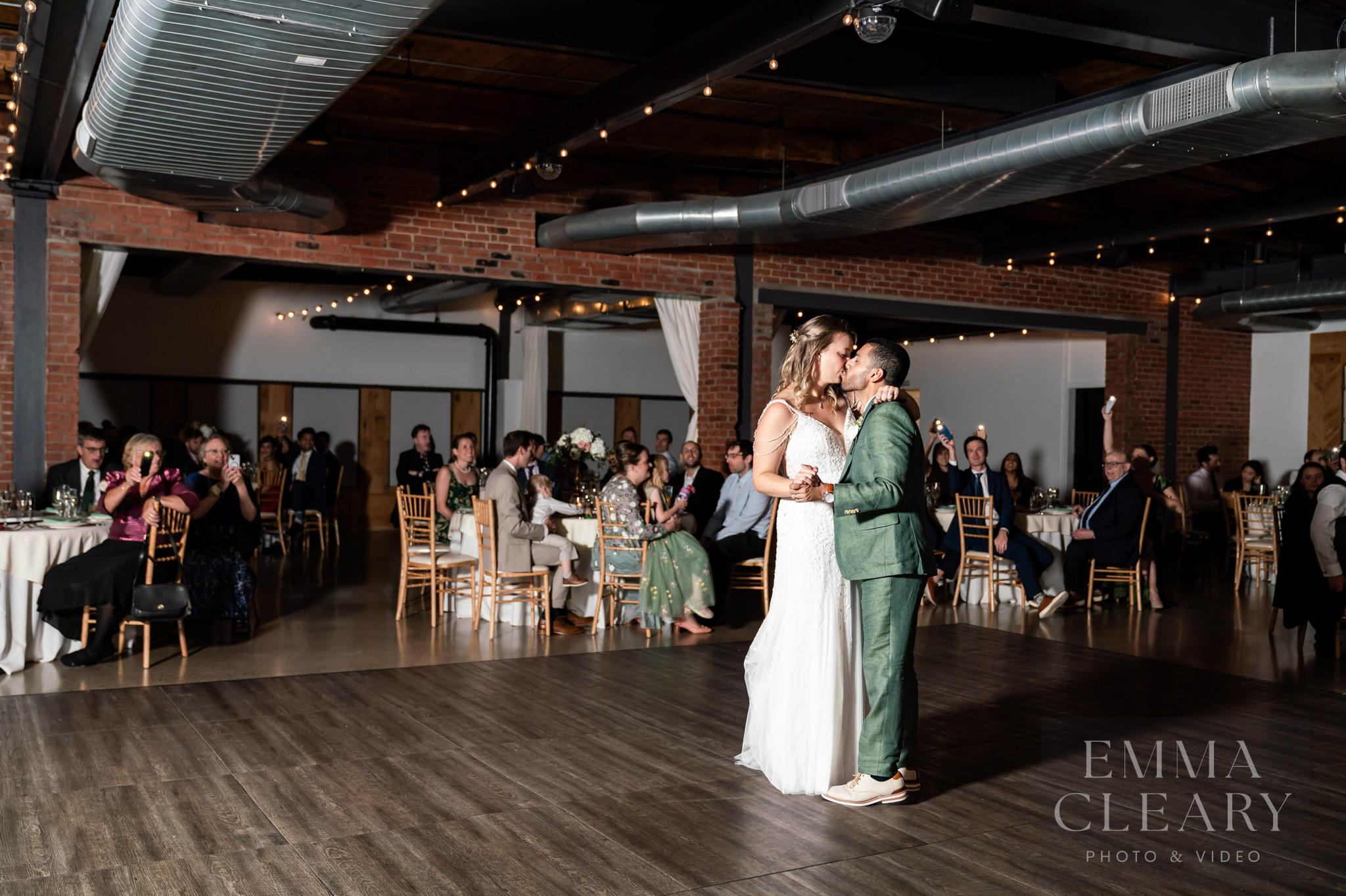 Factoria at Charles Point Wedding kiss