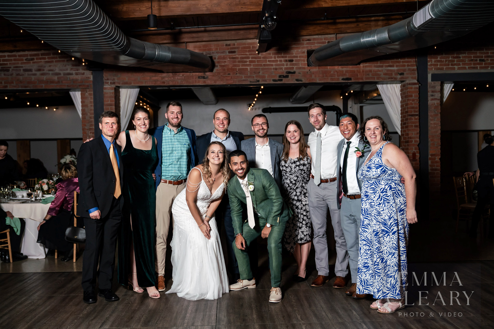 Factoria at Charles Point Group wedding portrait