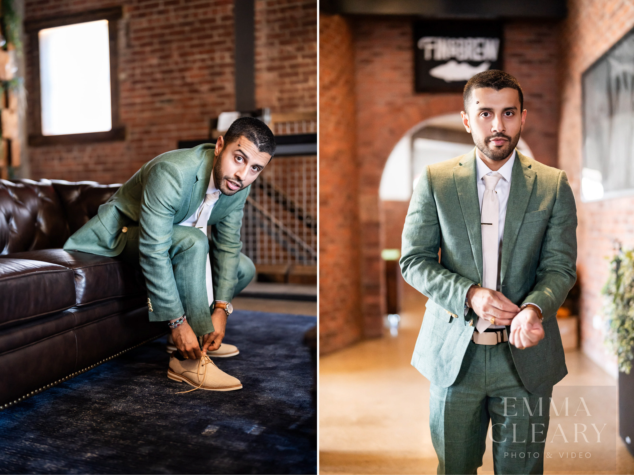 Groom's wedding morning portrait