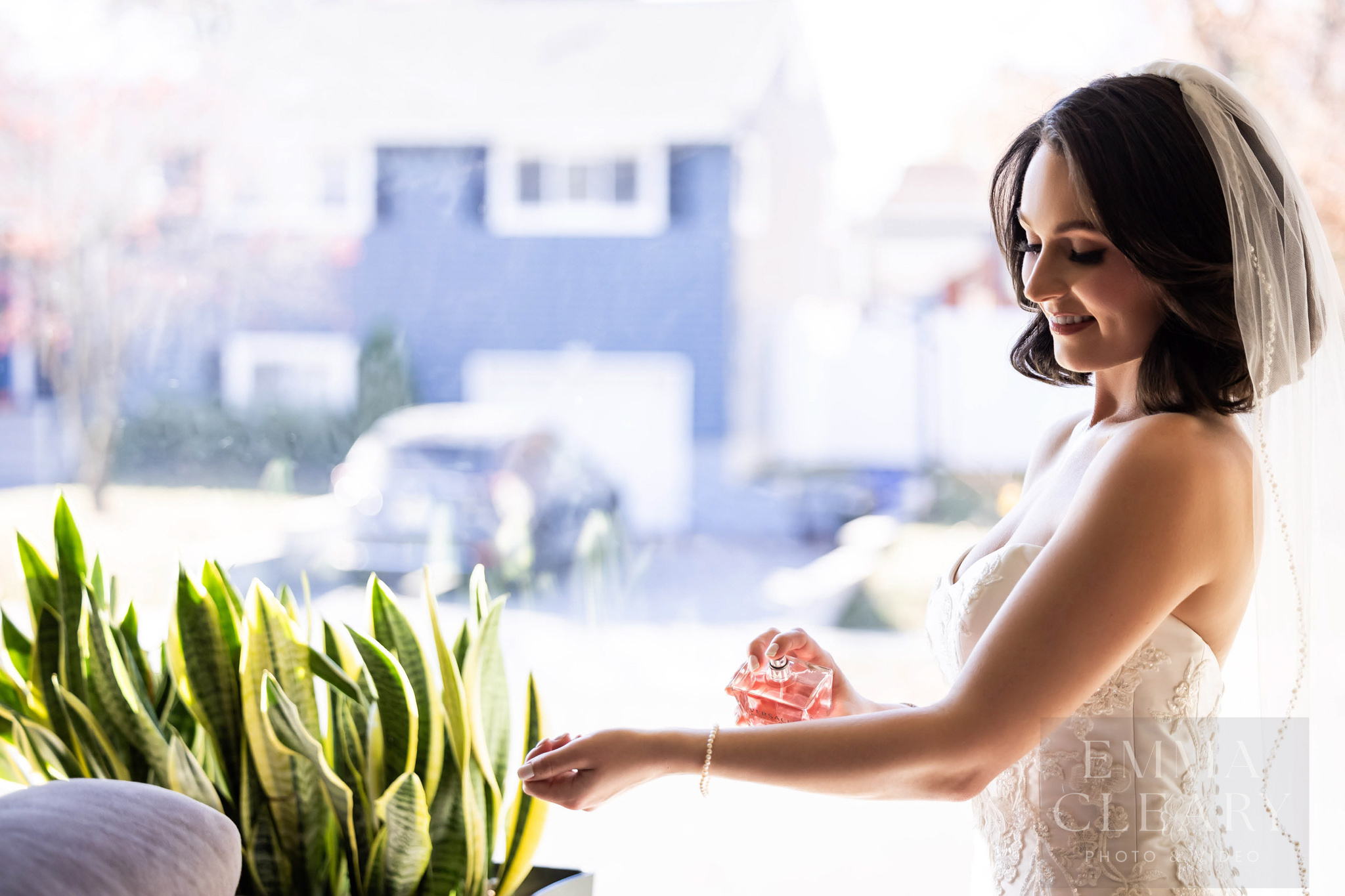 Morning portrait of the bride