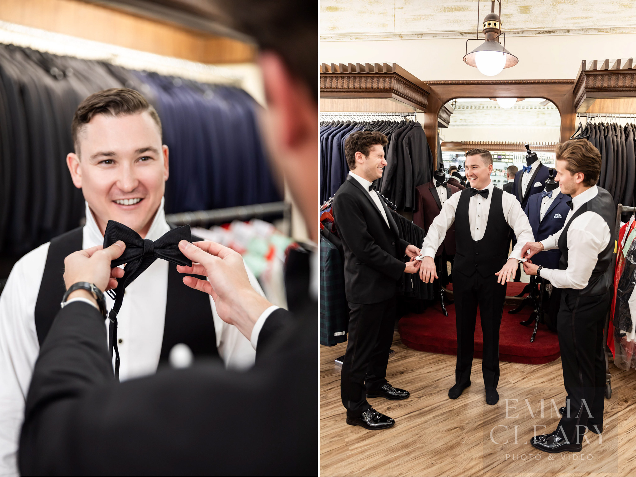 Best man helps the groom