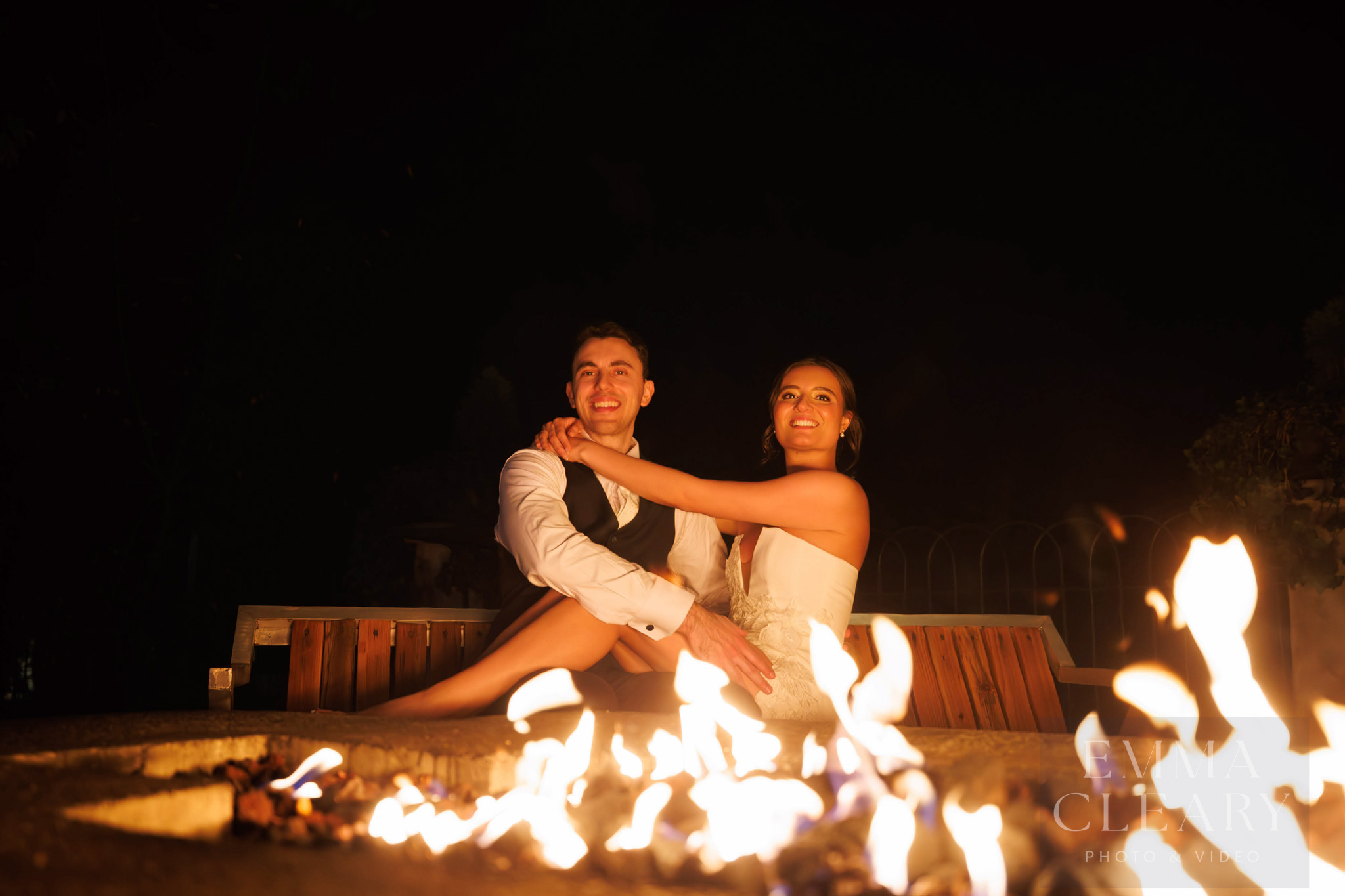Night portrait of a couple