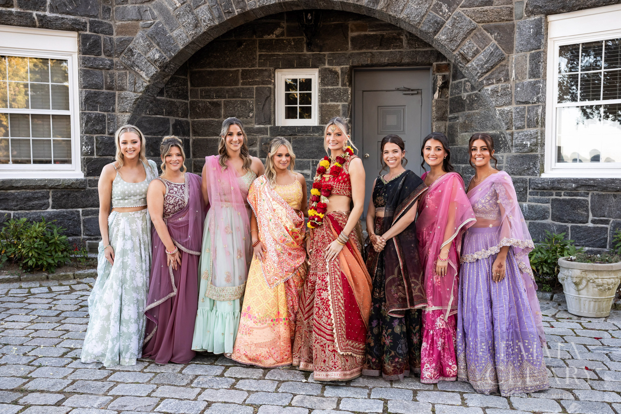 Bride and bridesmaids