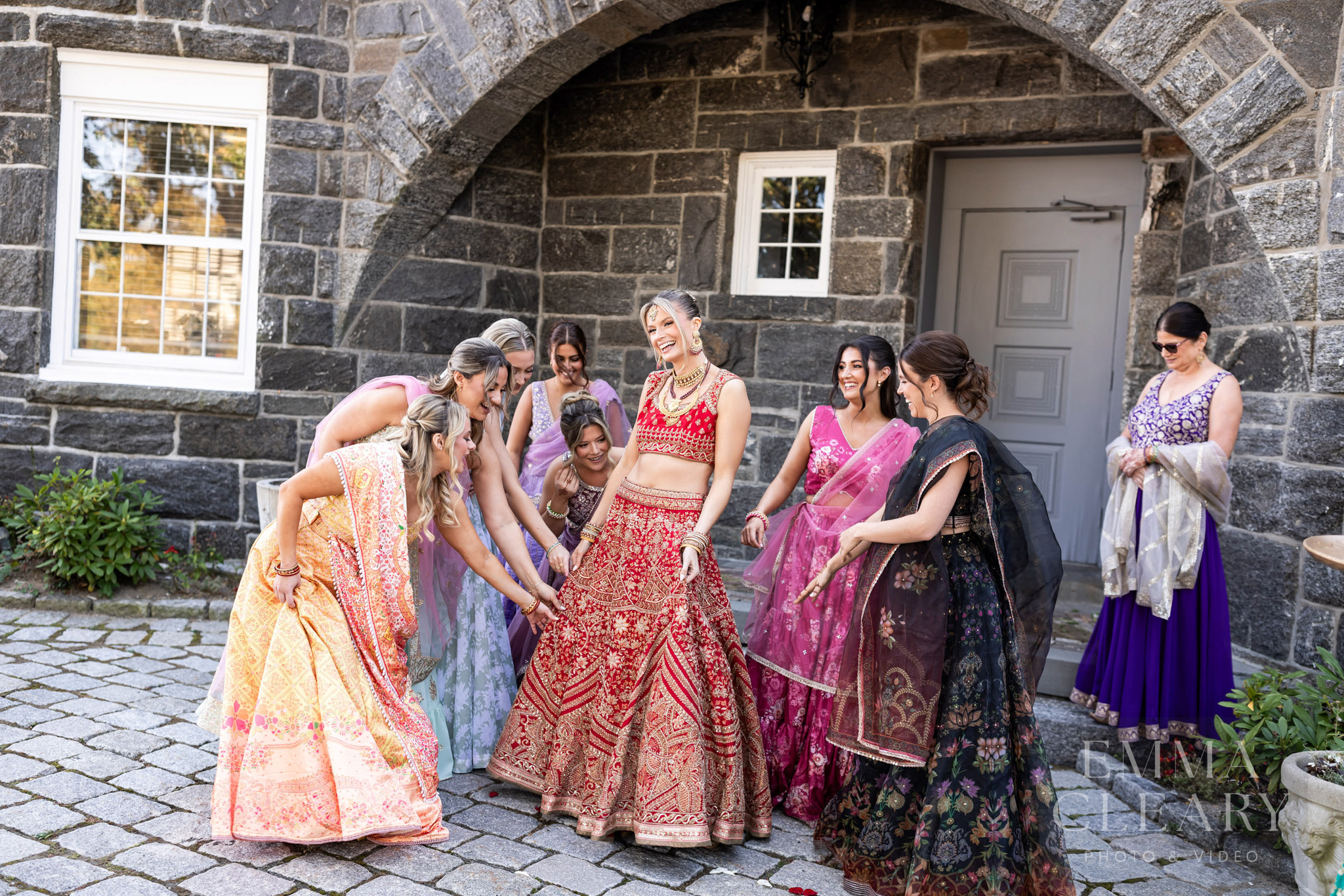 Bride and bridesmaids