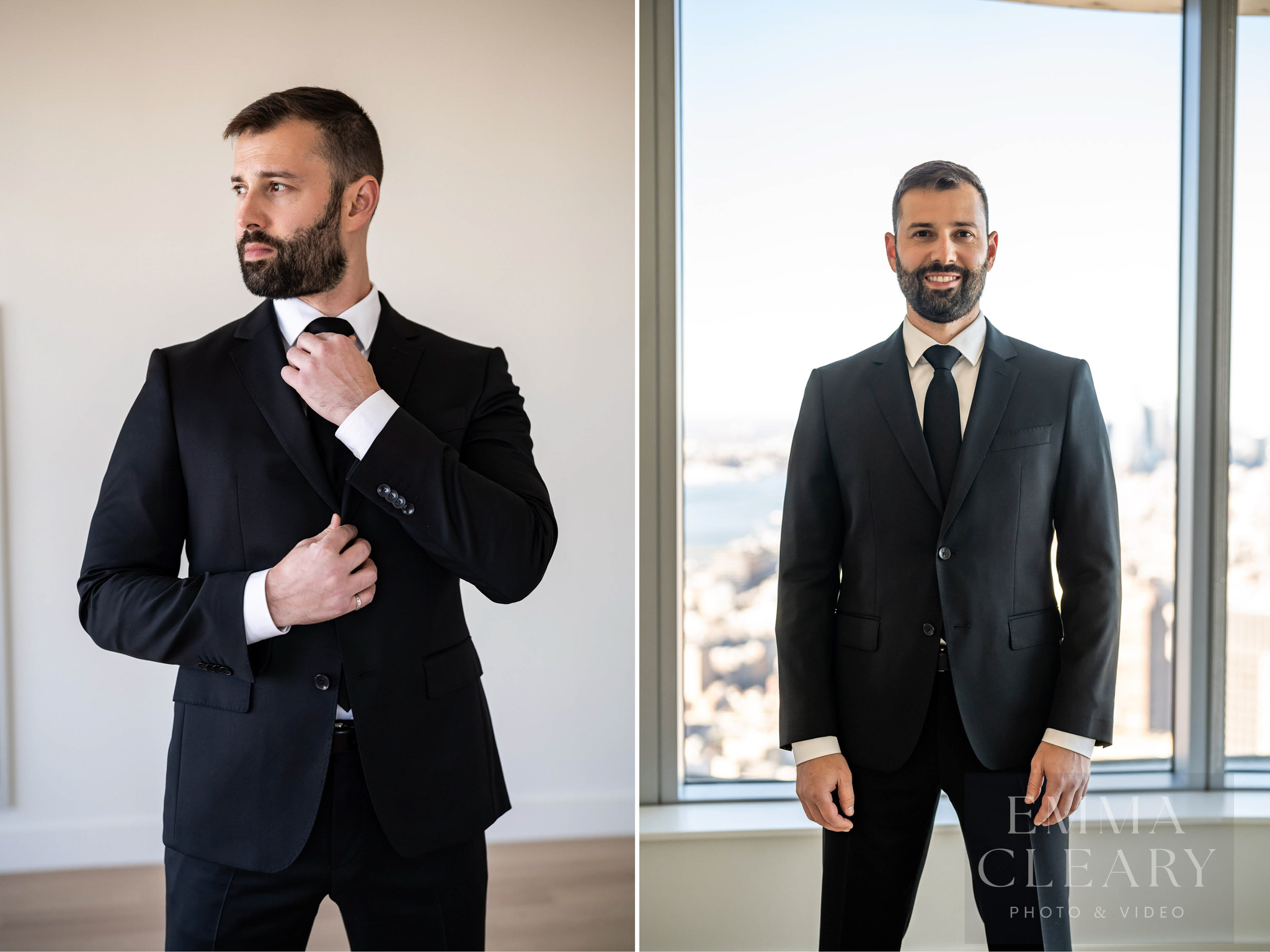 Groom's wedding morning portrait