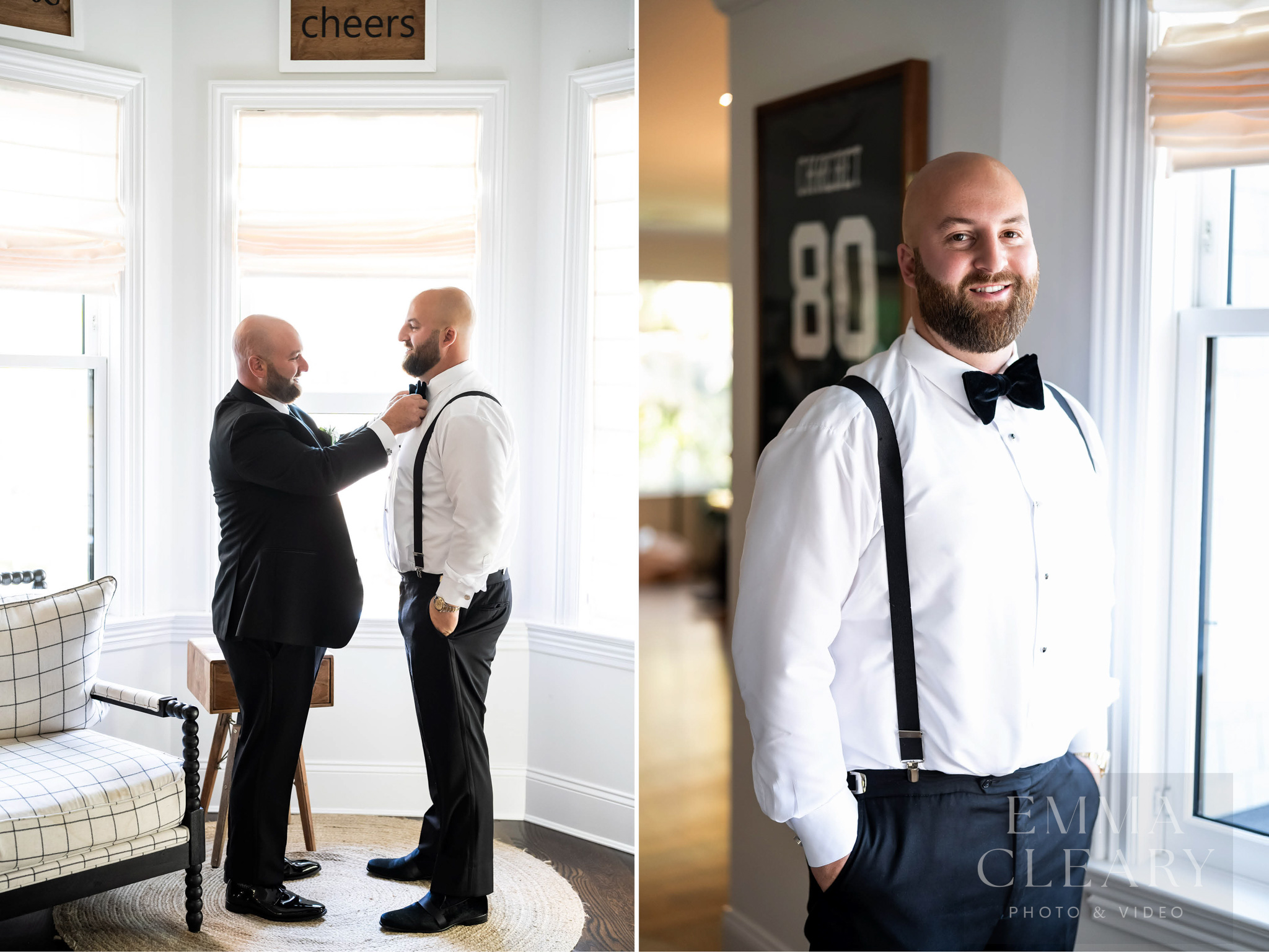 Best man helps the groom