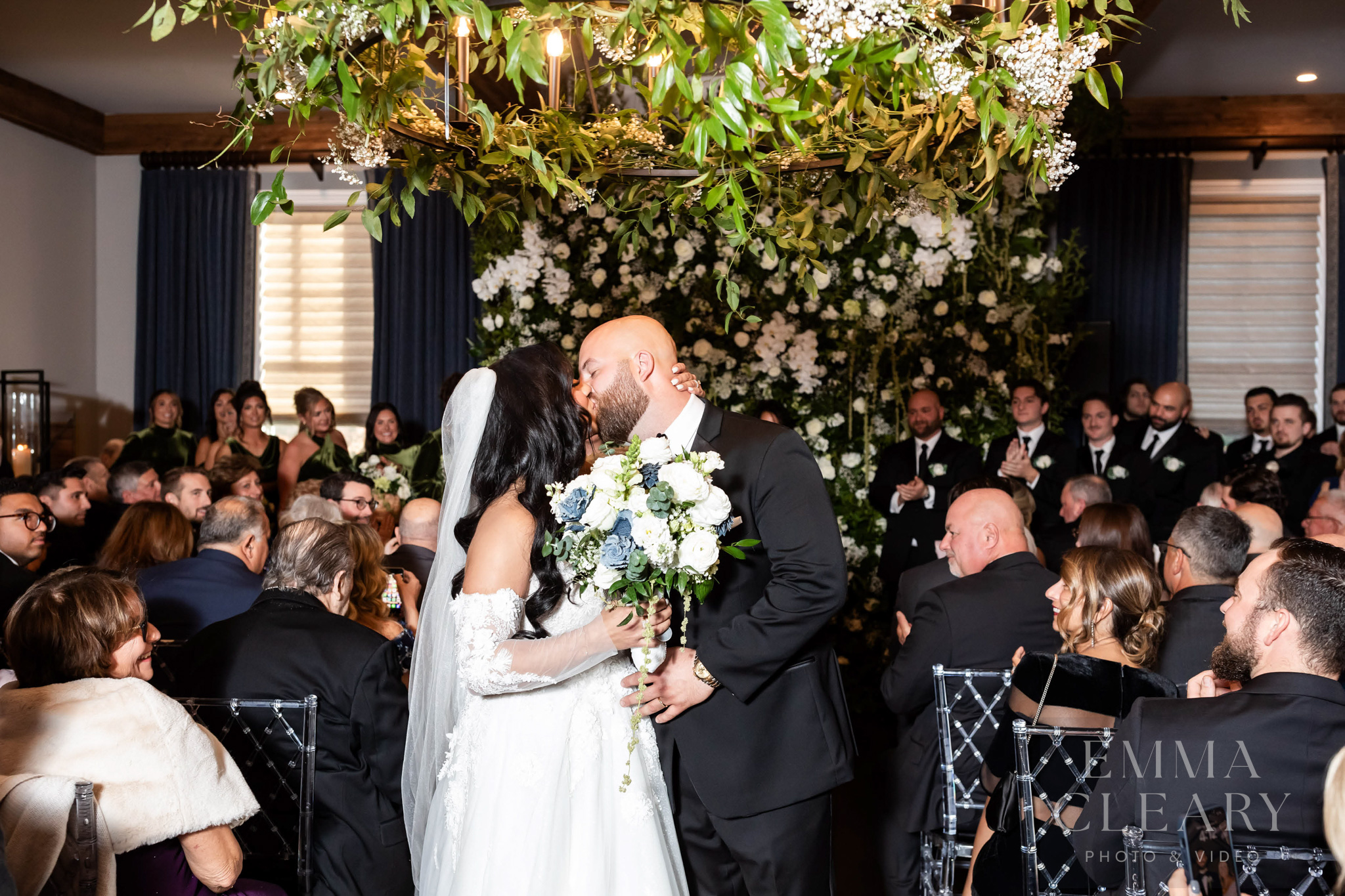 Private Home Wedding kiss