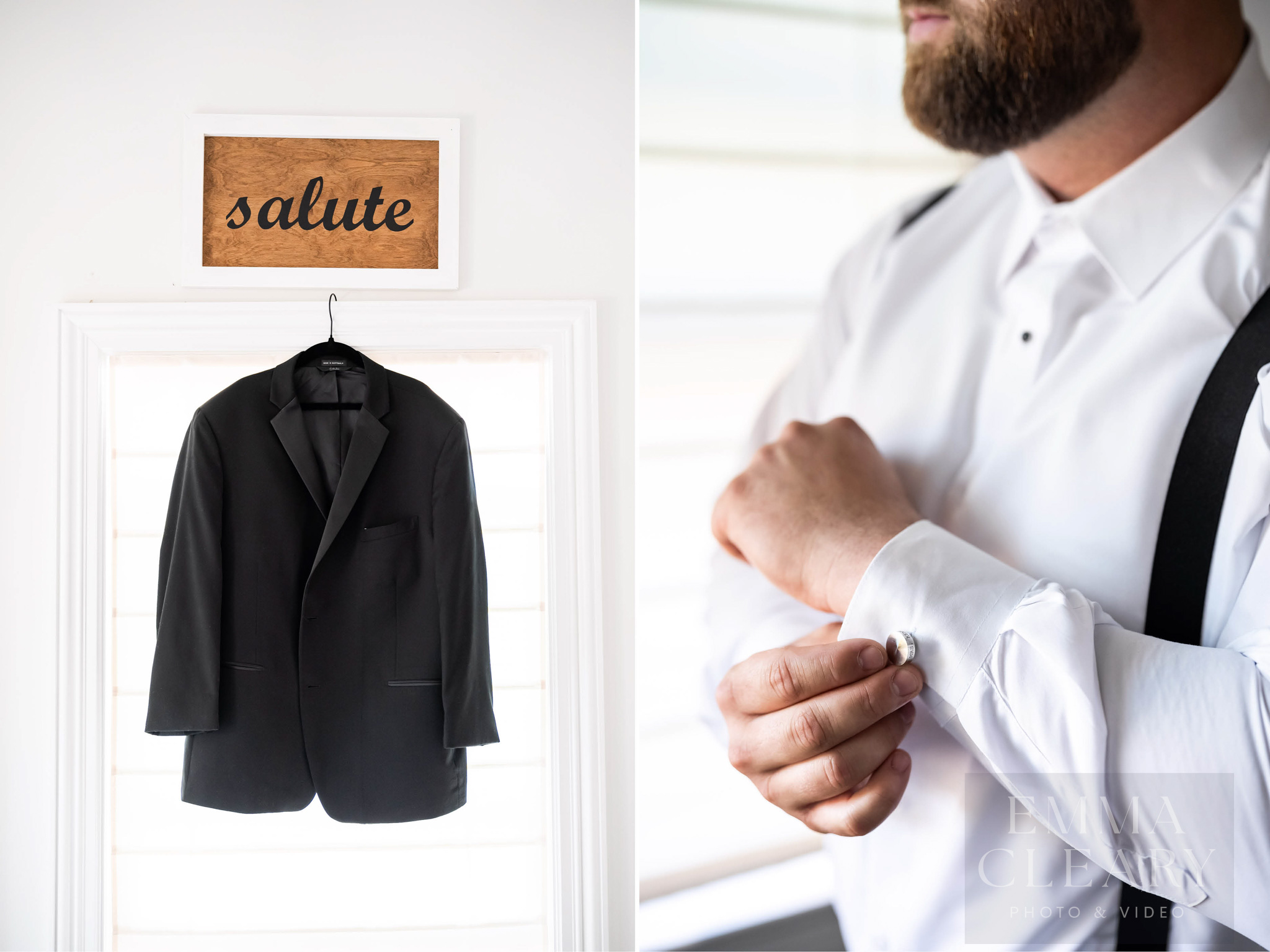 Groom's costume and cufflinks