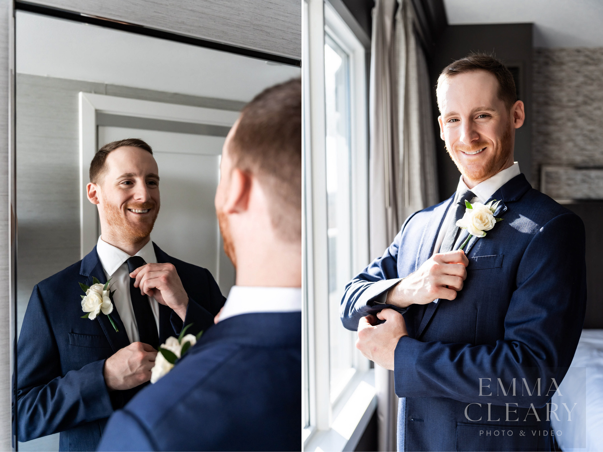 Groom's wedding morning portrait