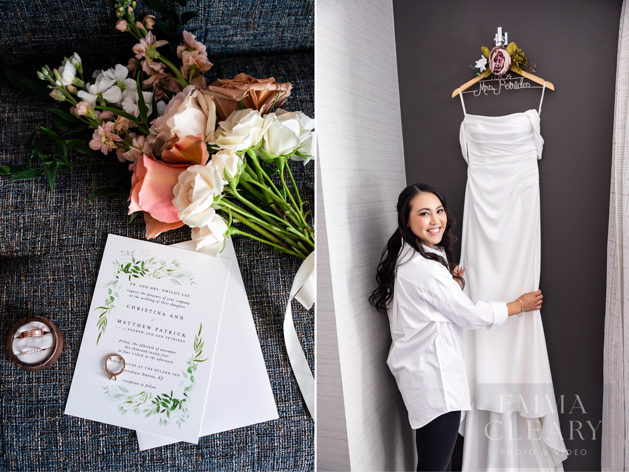 The bride and the wedding dress